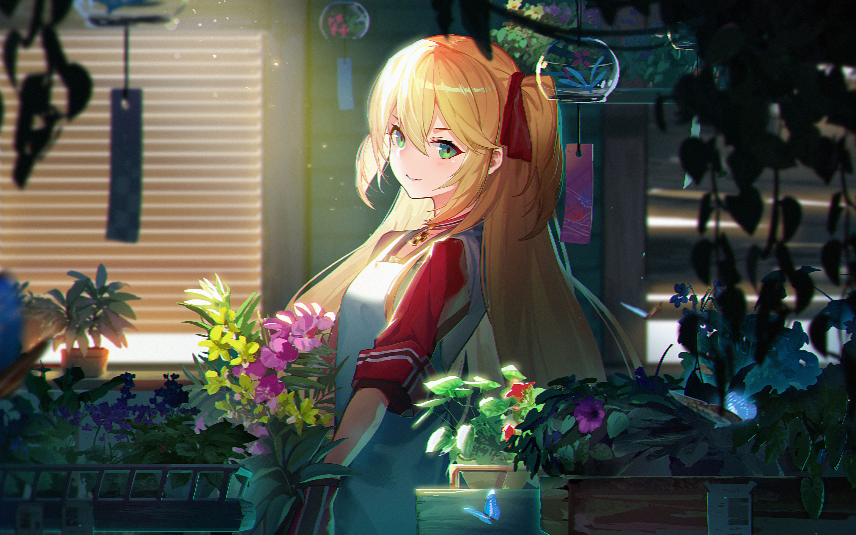 Gardening, Admiral Hipper, Azur Lane, cute anime girl, 2880x1800 wallpaper
