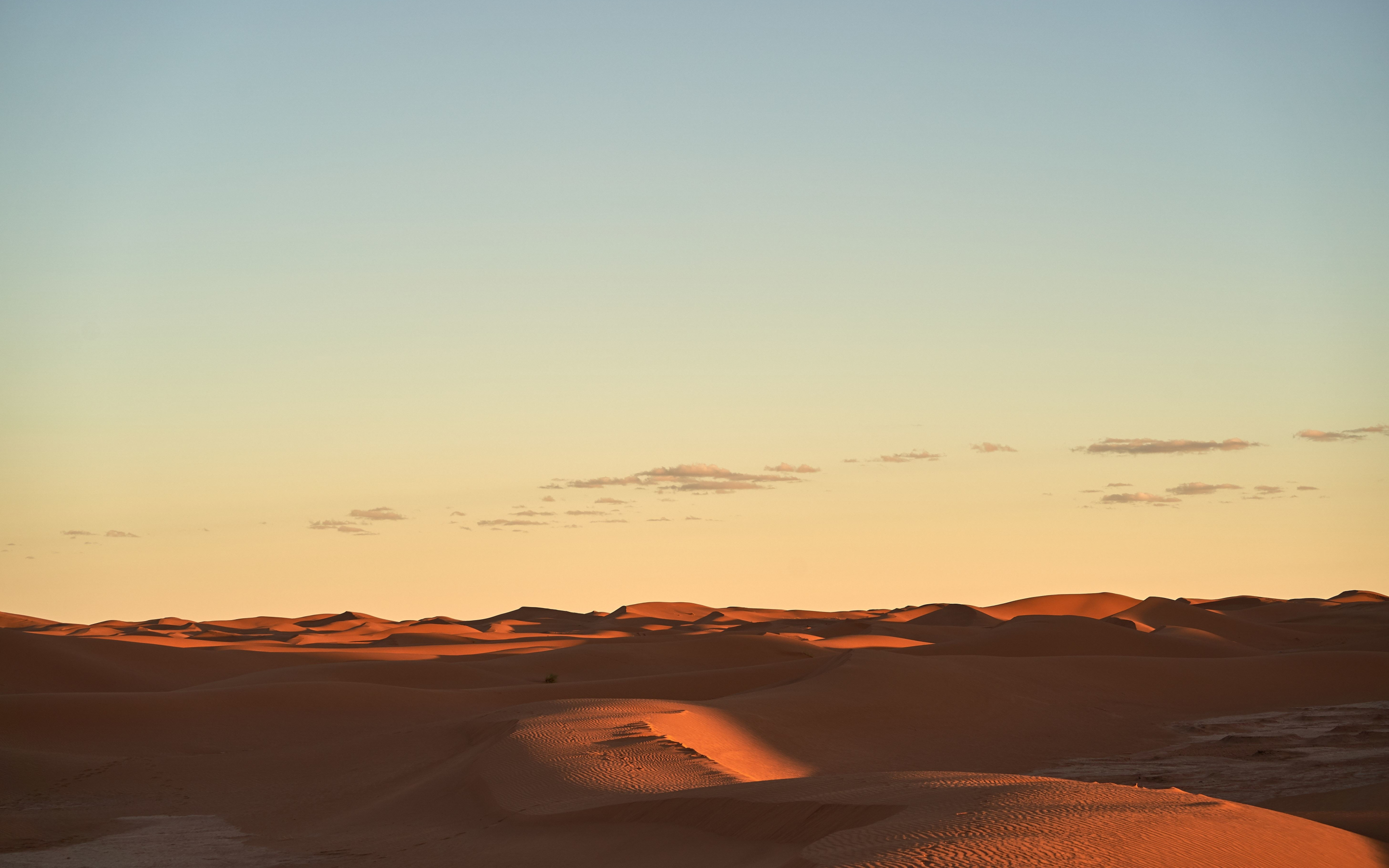 Desert, sunset, dunes, landscape, nature, sky, 2880x1800 wallpaper