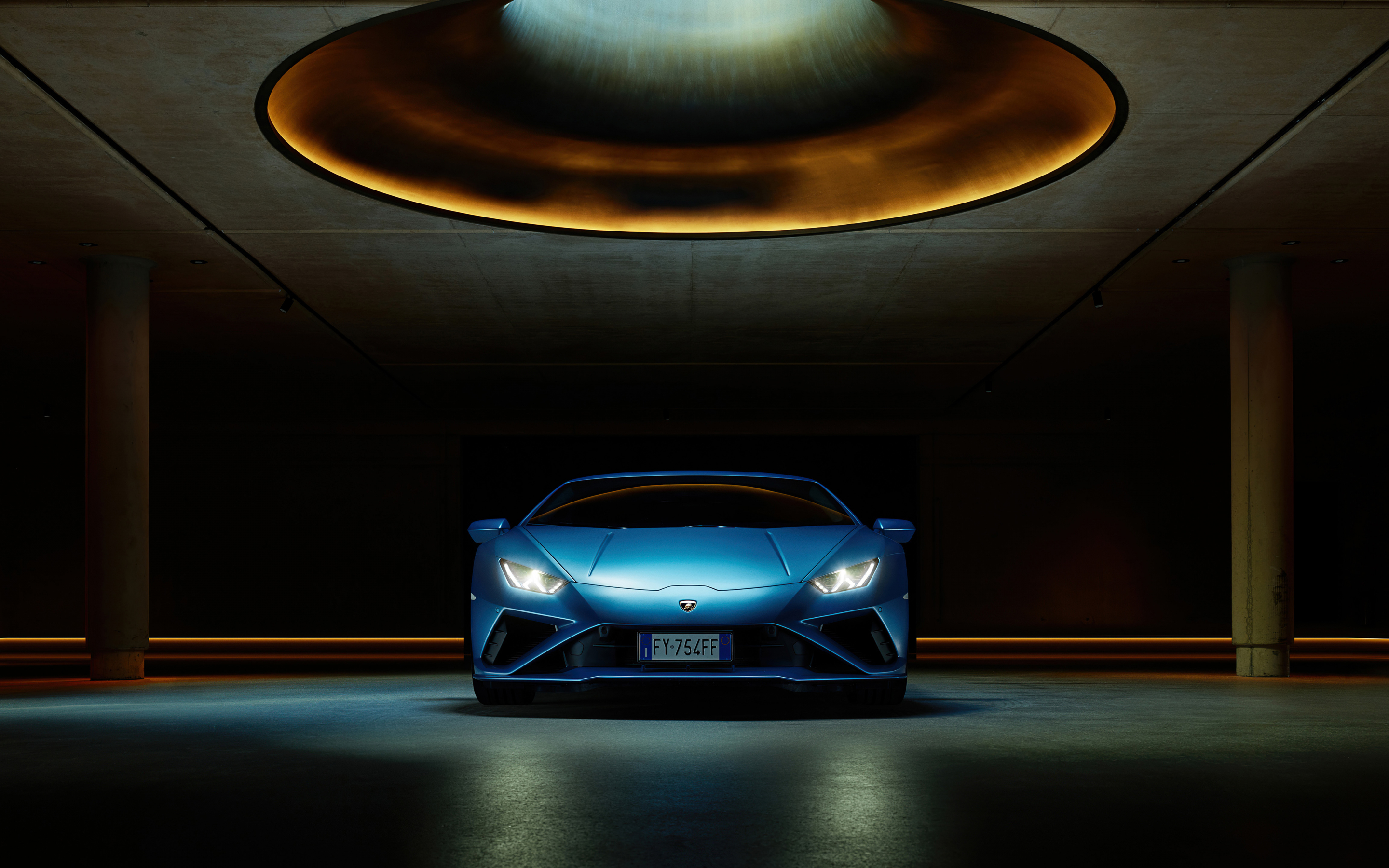 Blue Lamborghini Huracan EVO sport, supercar, 2880x1800 wallpaper