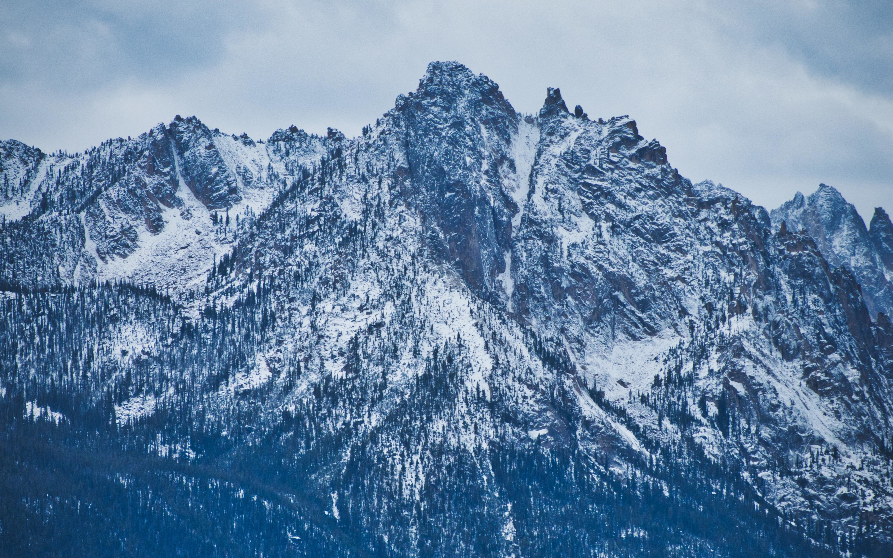Mountains, blue, glacier, snow mountain, nature, mist, 2880x1800 wallpaper