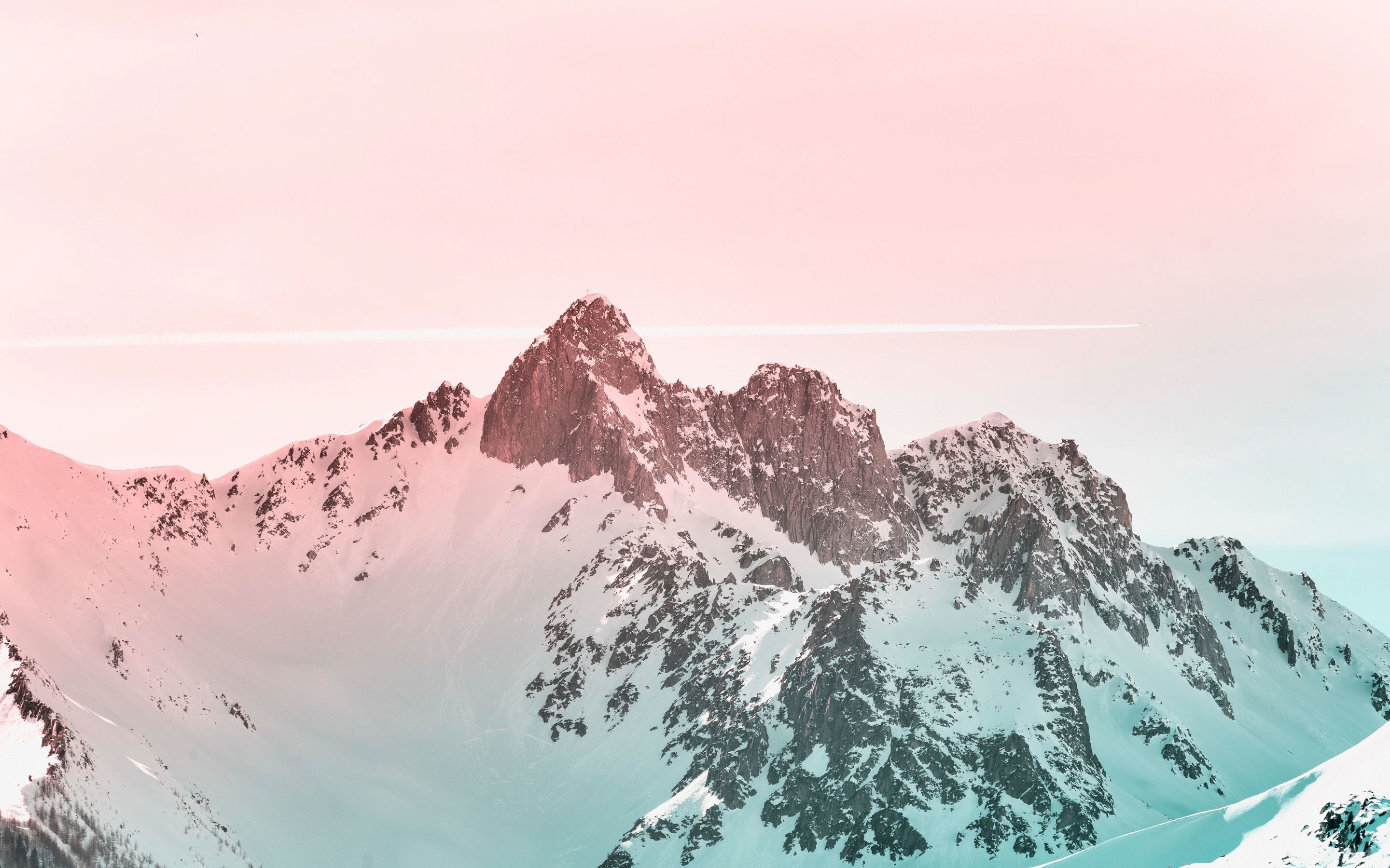 Altitude, glacier, mountain peaks, nature, 2880x1800 wallpaper