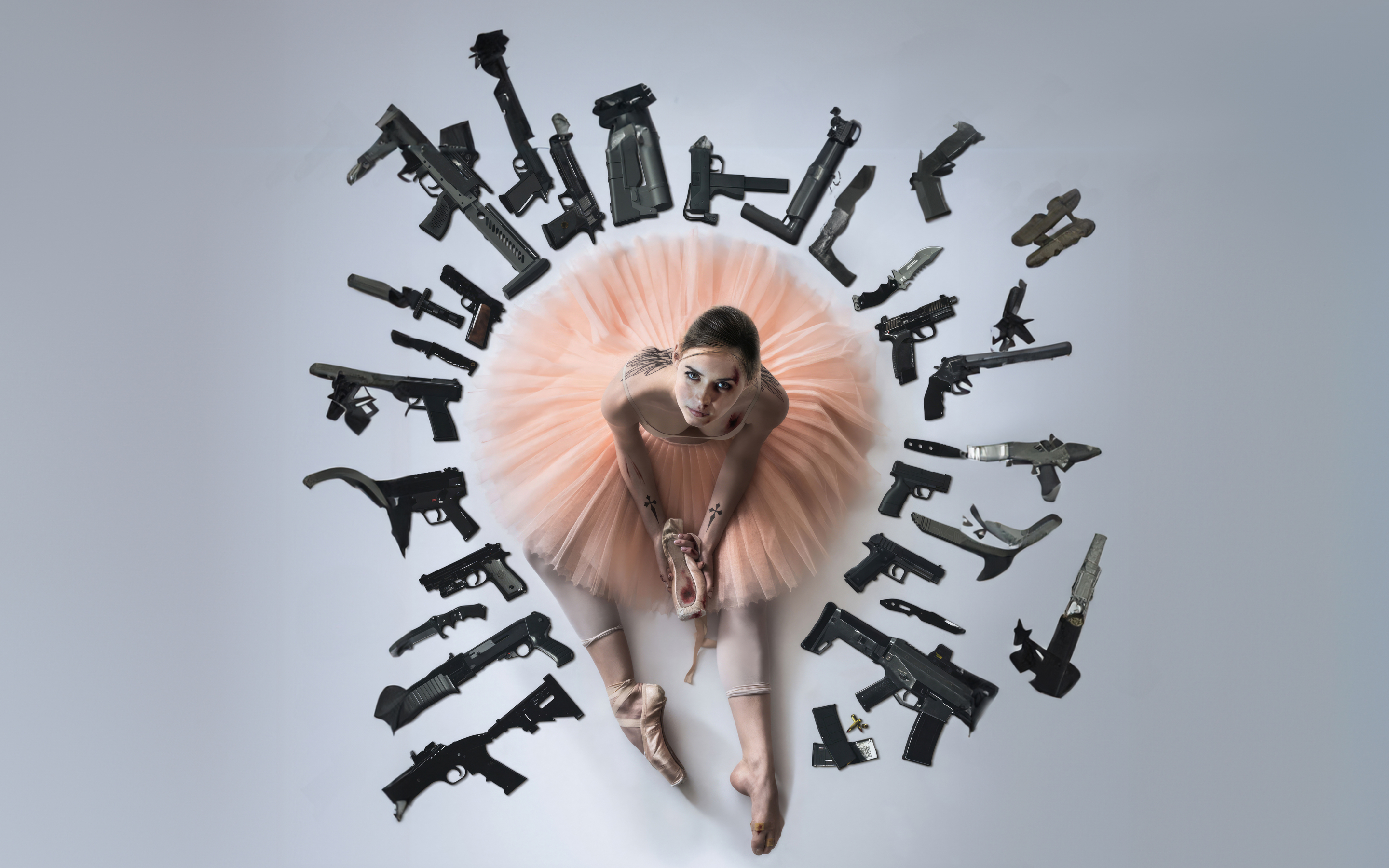 Ballerina, 2024 movie, gun and dance, 2880x1800 wallpaper