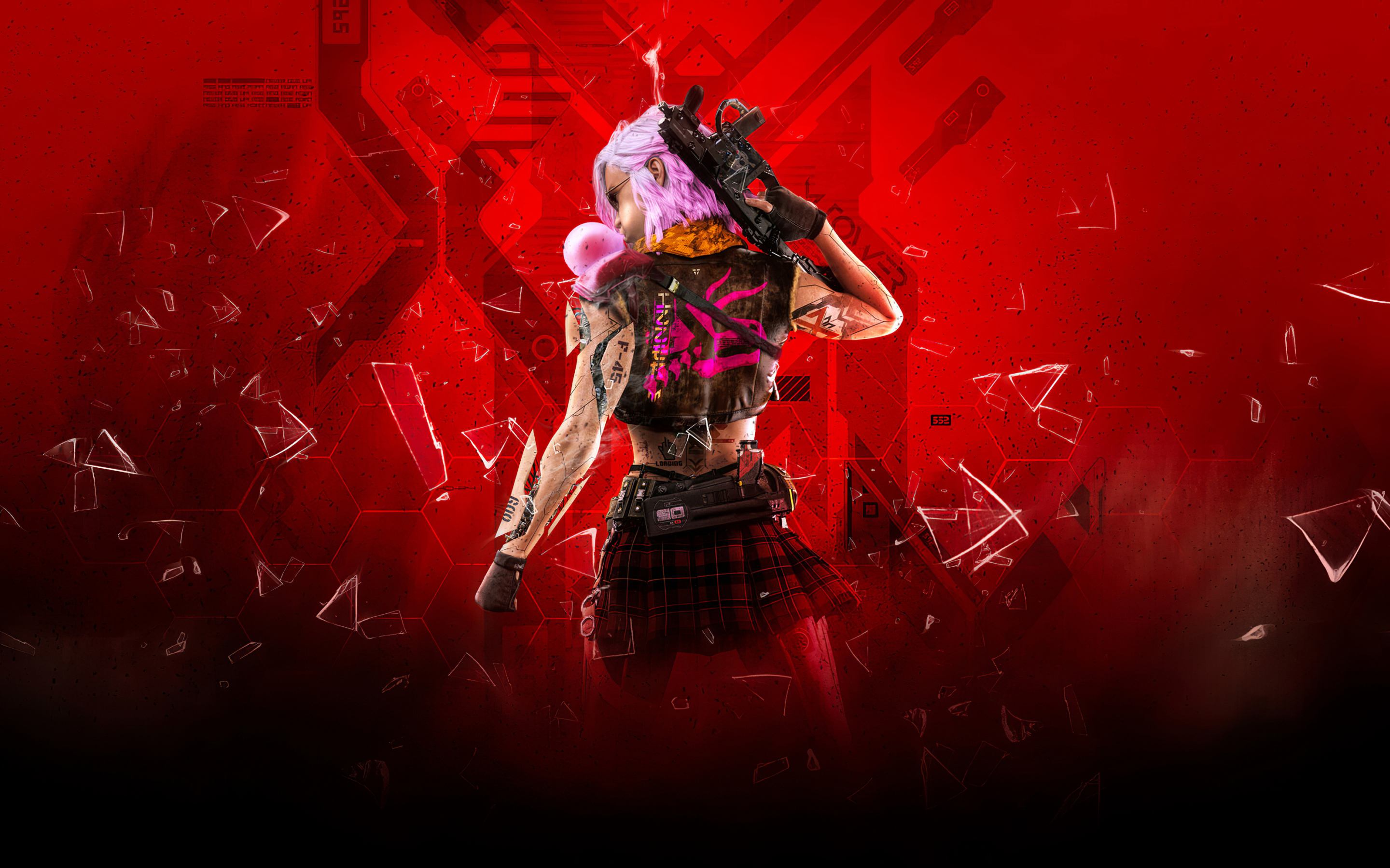 Cyberpunk girl, video game, art, 2880x1800 wallpaper