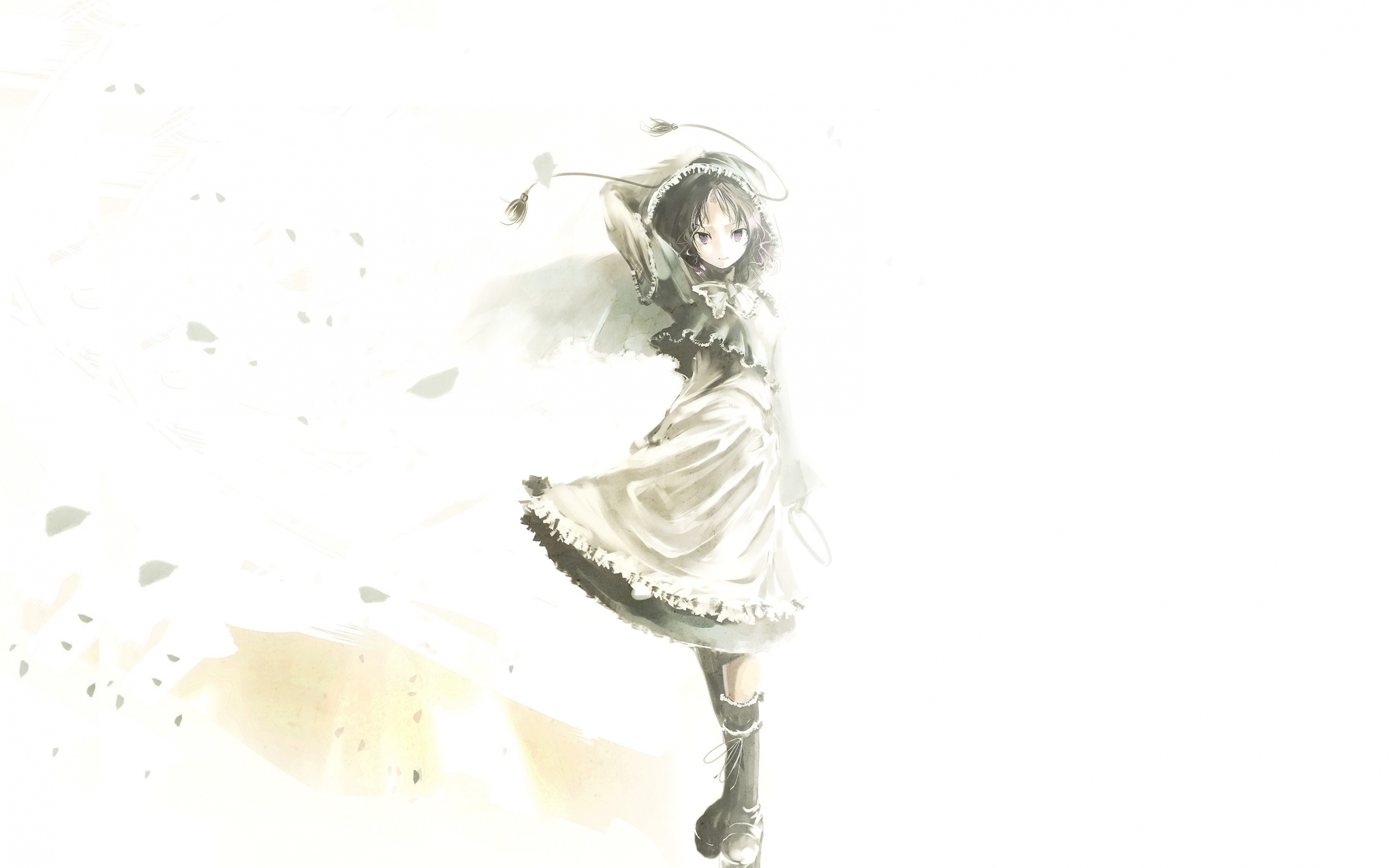 Simple art, anime girl, minimal, Ichirin Kumoi, Touhou, 2880x1800 wallpaper