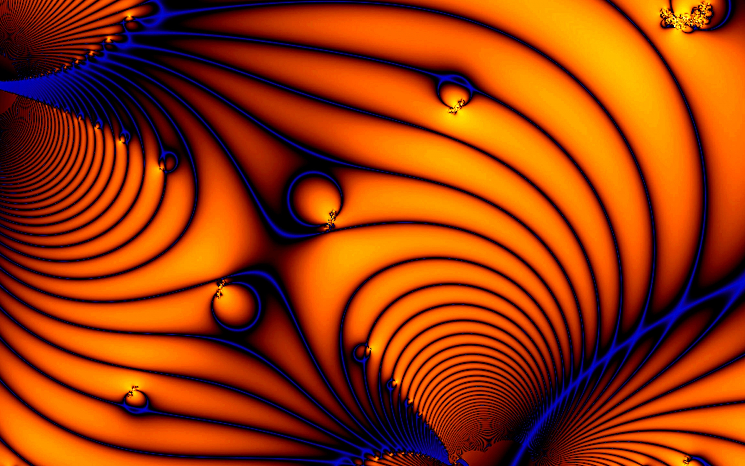 Fractal, curves, lines, abstract, 2880x1800 wallpaper
