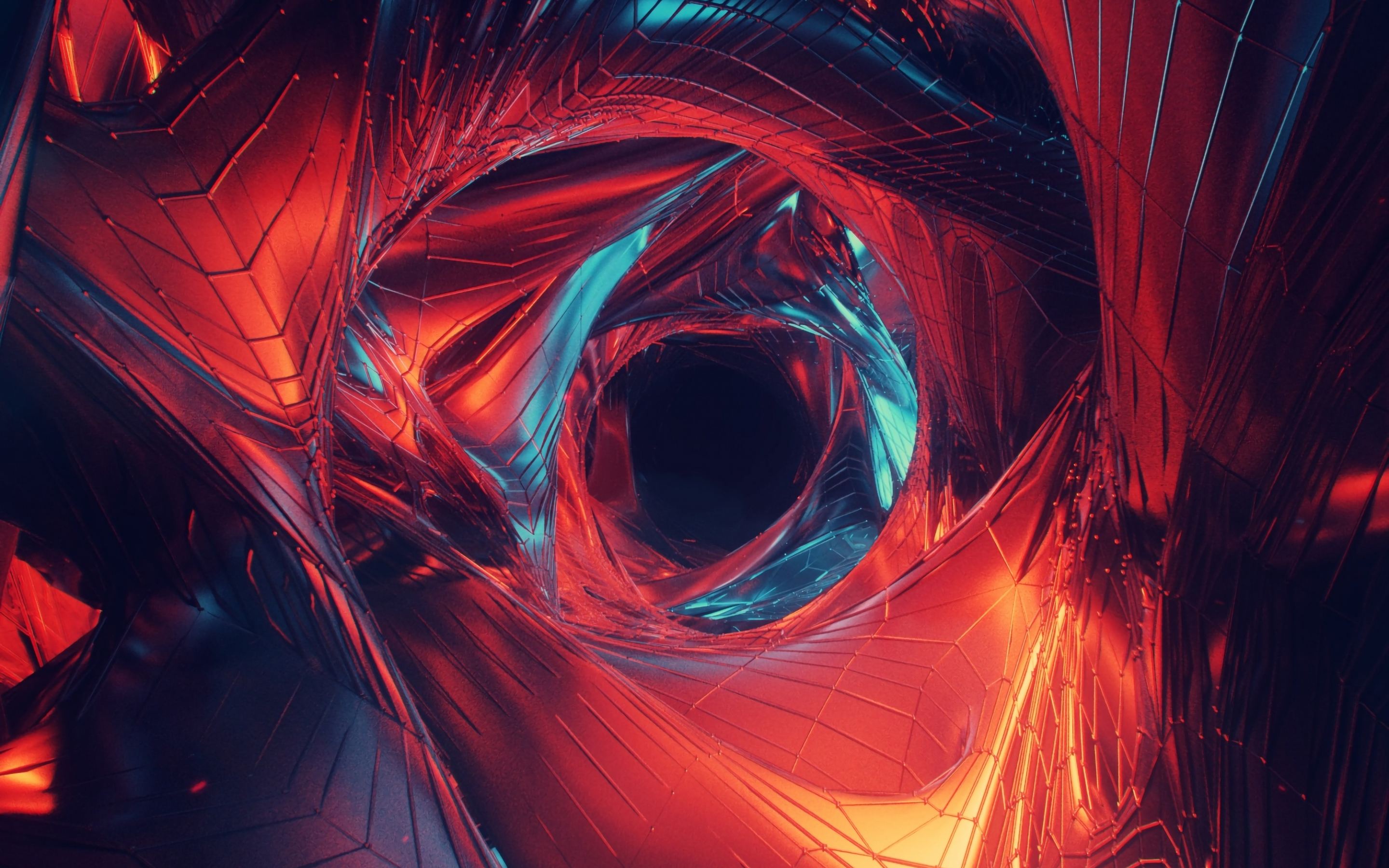 Wormhole, digital art, abstract, 2880x1800 wallpaper