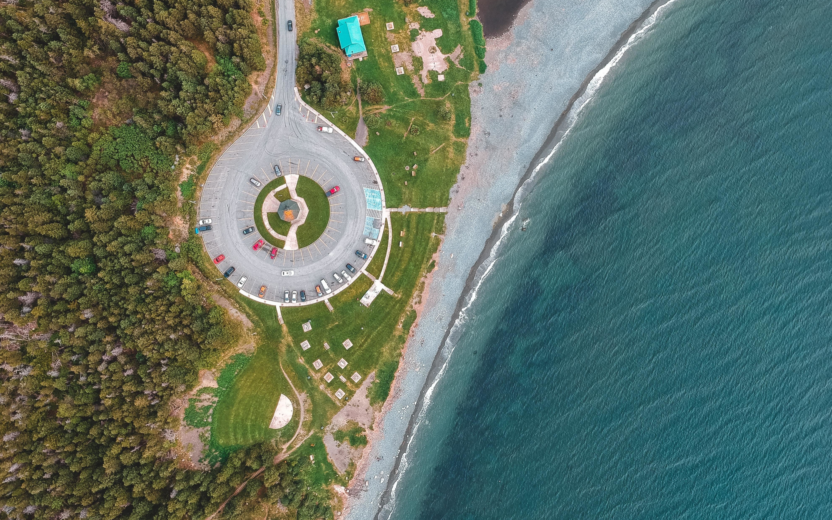 Aerial view, coastline, nature, 2880x1800 wallpaper