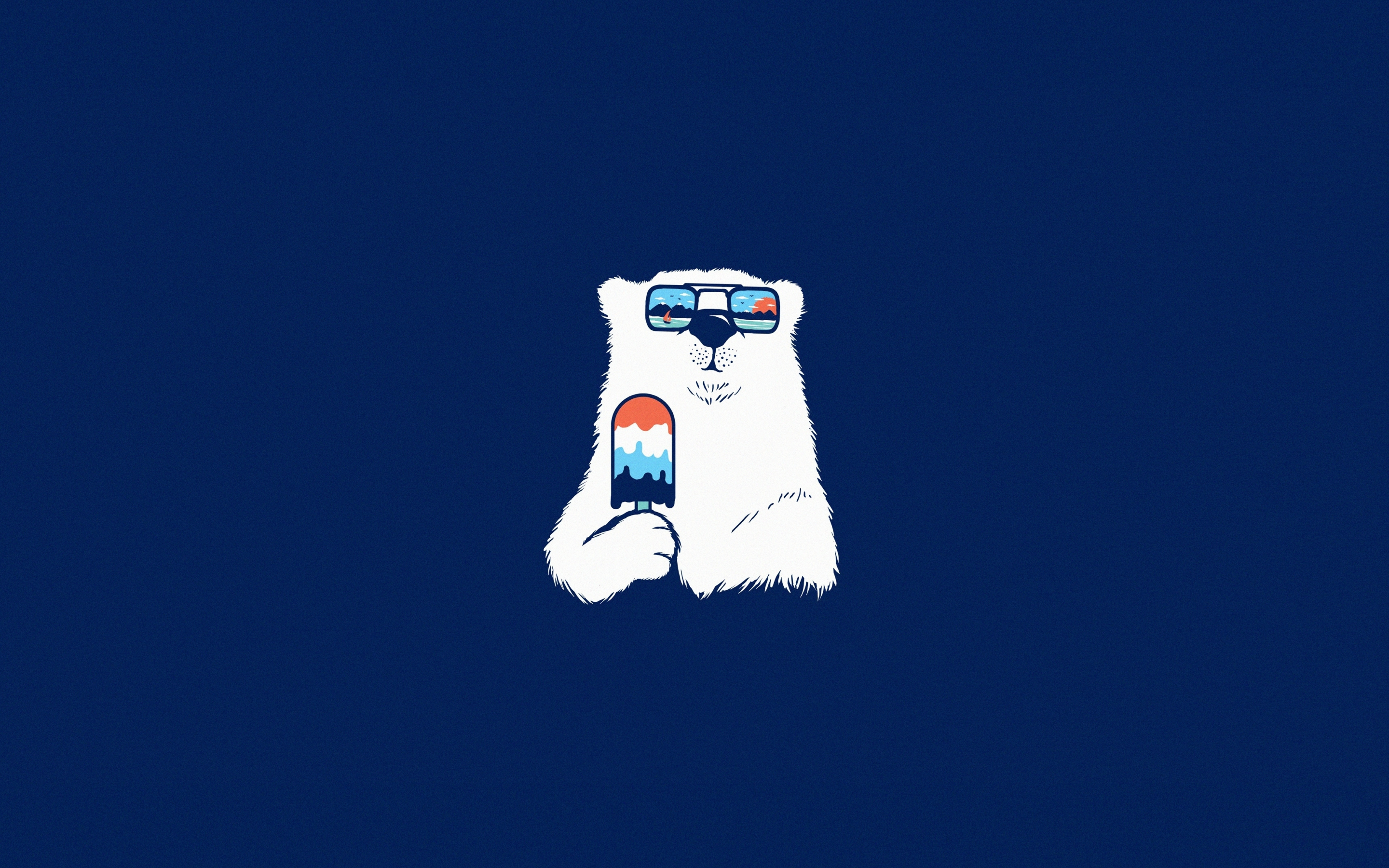 Polar Bear, minimal, summer, 2880x1800 wallpaper