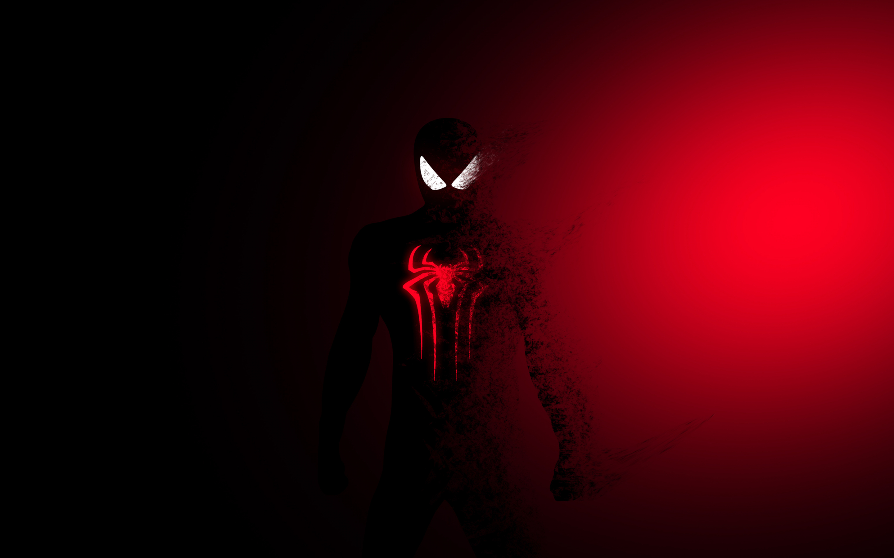 Spider-man, Spider-Man: Far From Home, dark-red, fade effect, art, 2880x1800 wallpaper