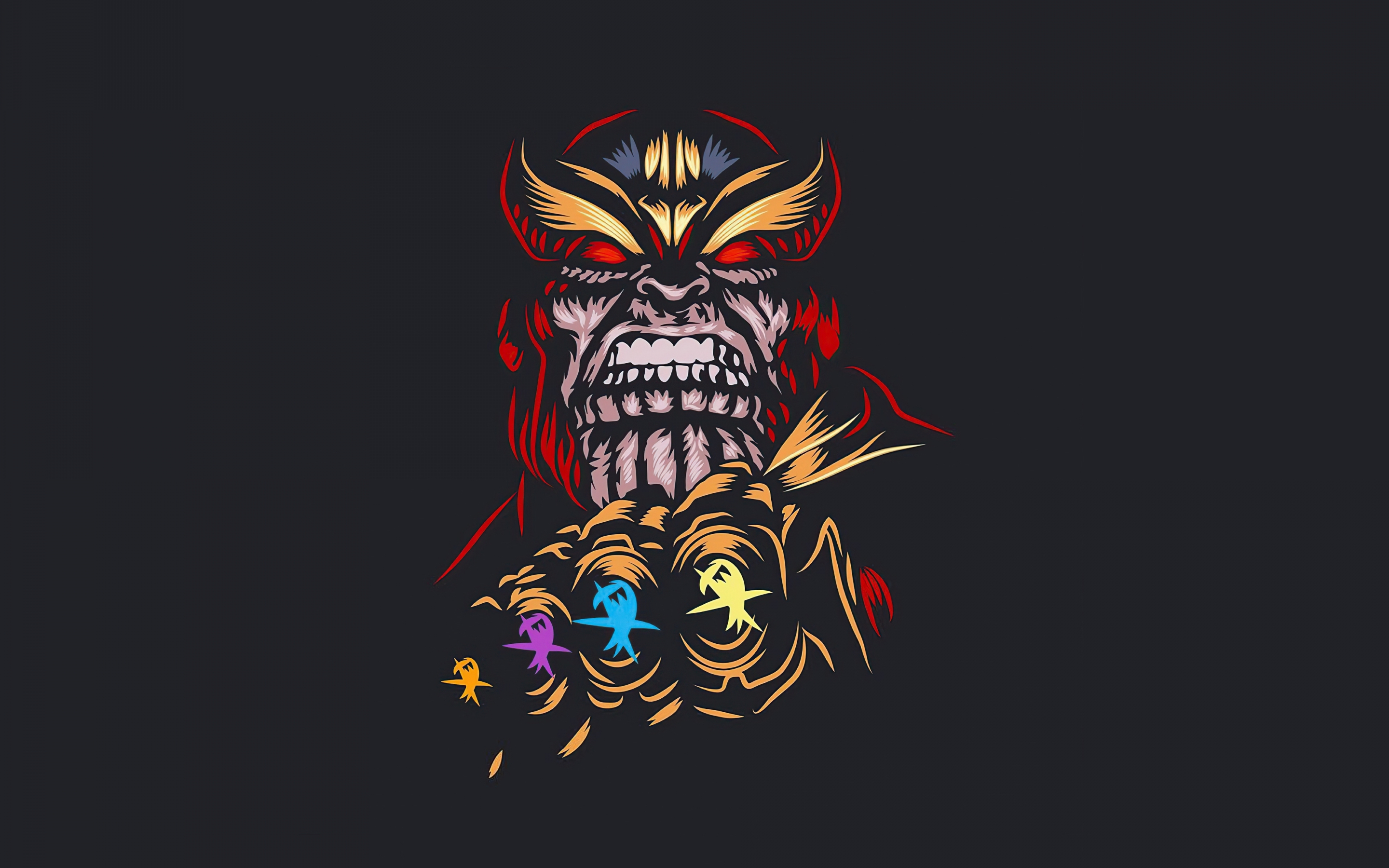 Thanos, dark, angry villain, art, 2880x1800 wallpaper