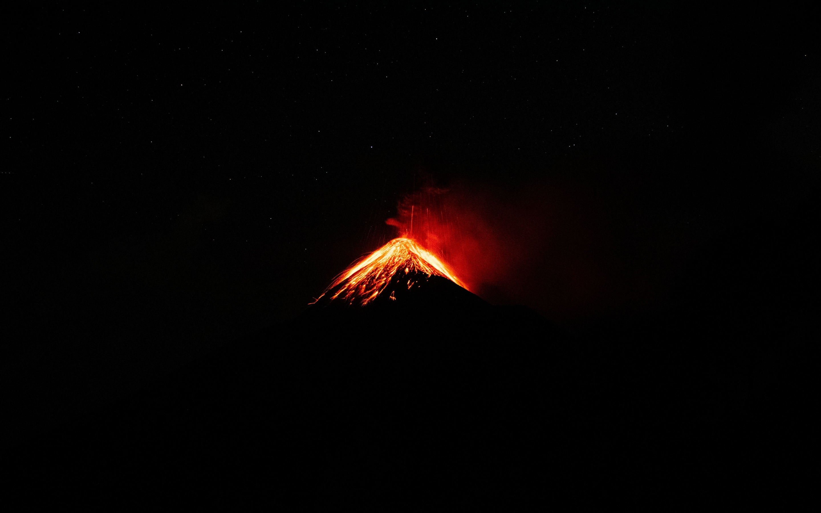 Minimal, peak on fire, Volcano, 2880x1800 wallpaper