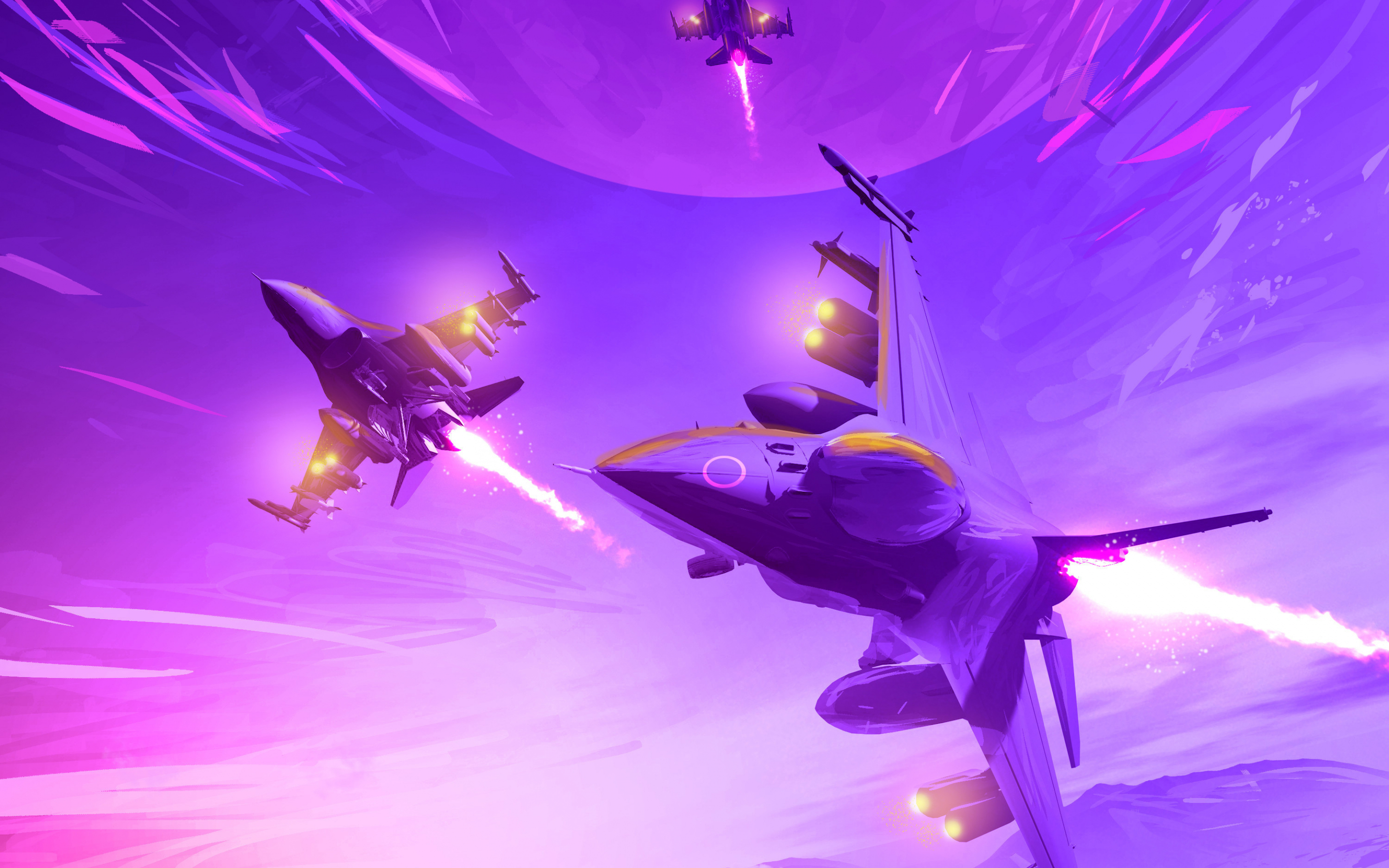 Fighter airplanes, game, art, 2880x1800 wallpaper