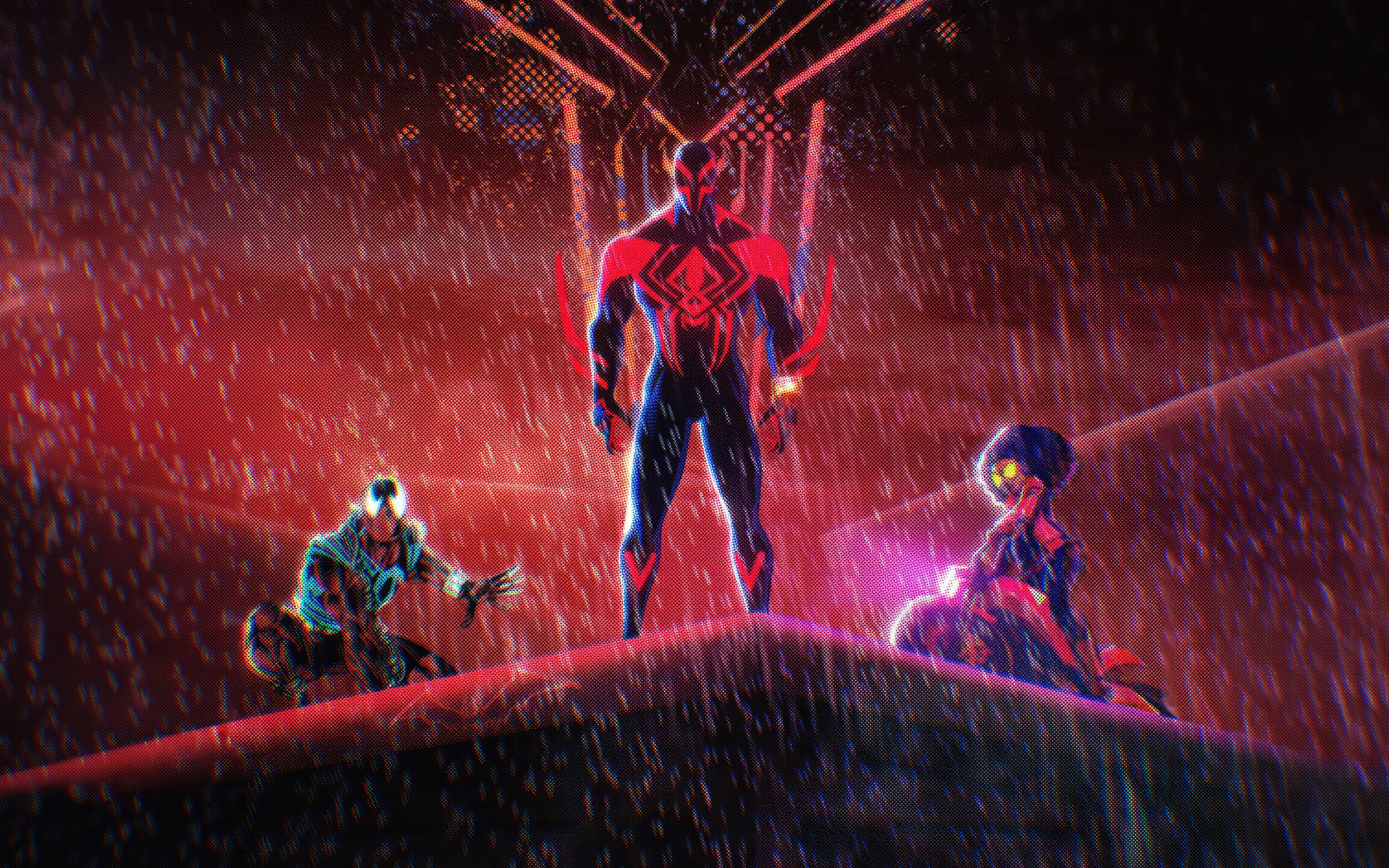 Spider-man 2099, scarlet spider, and spider-man, art, 2880x1800 wallpaper