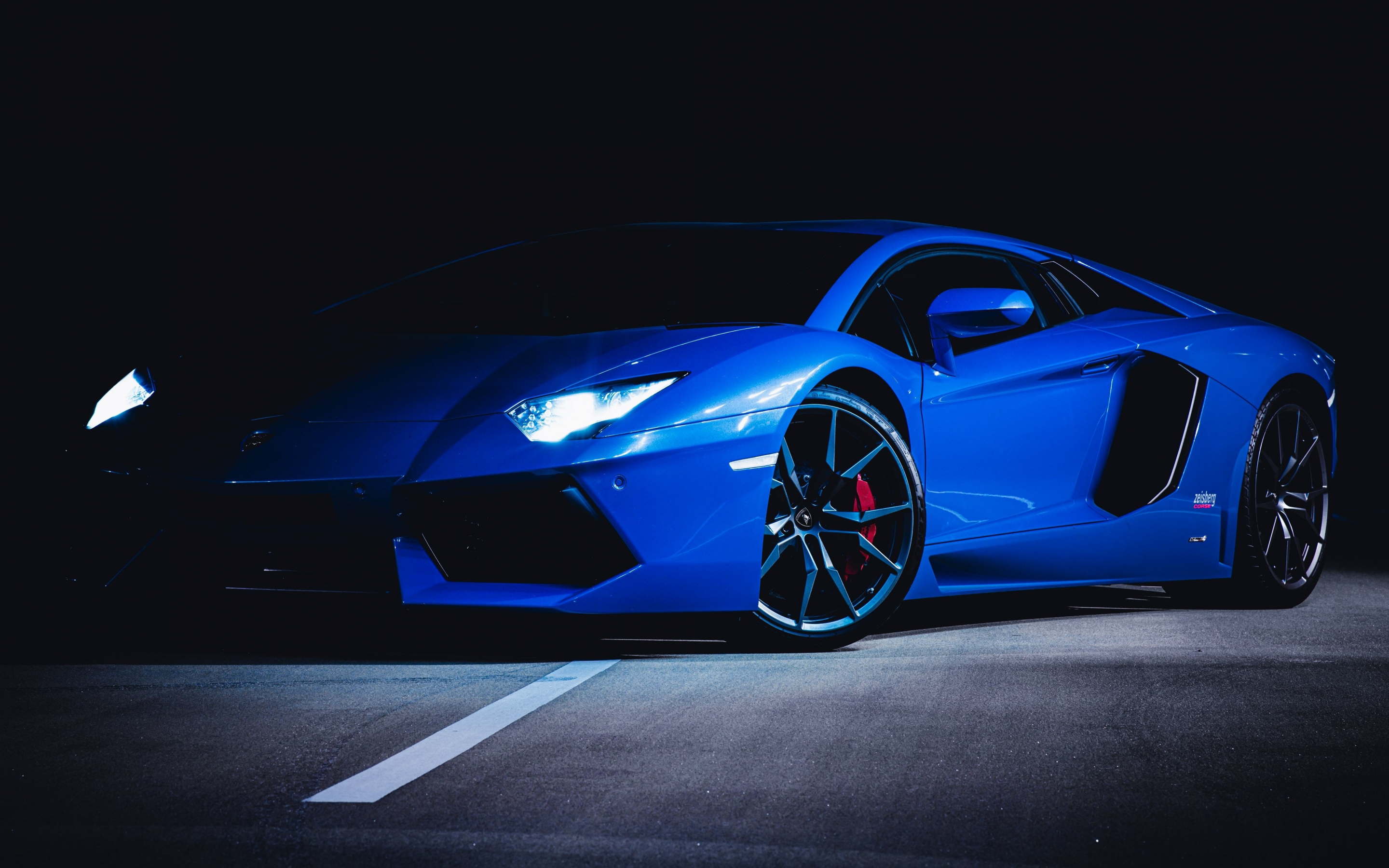 Sports car, blue Lamborghini, 2880x1800 wallpaper