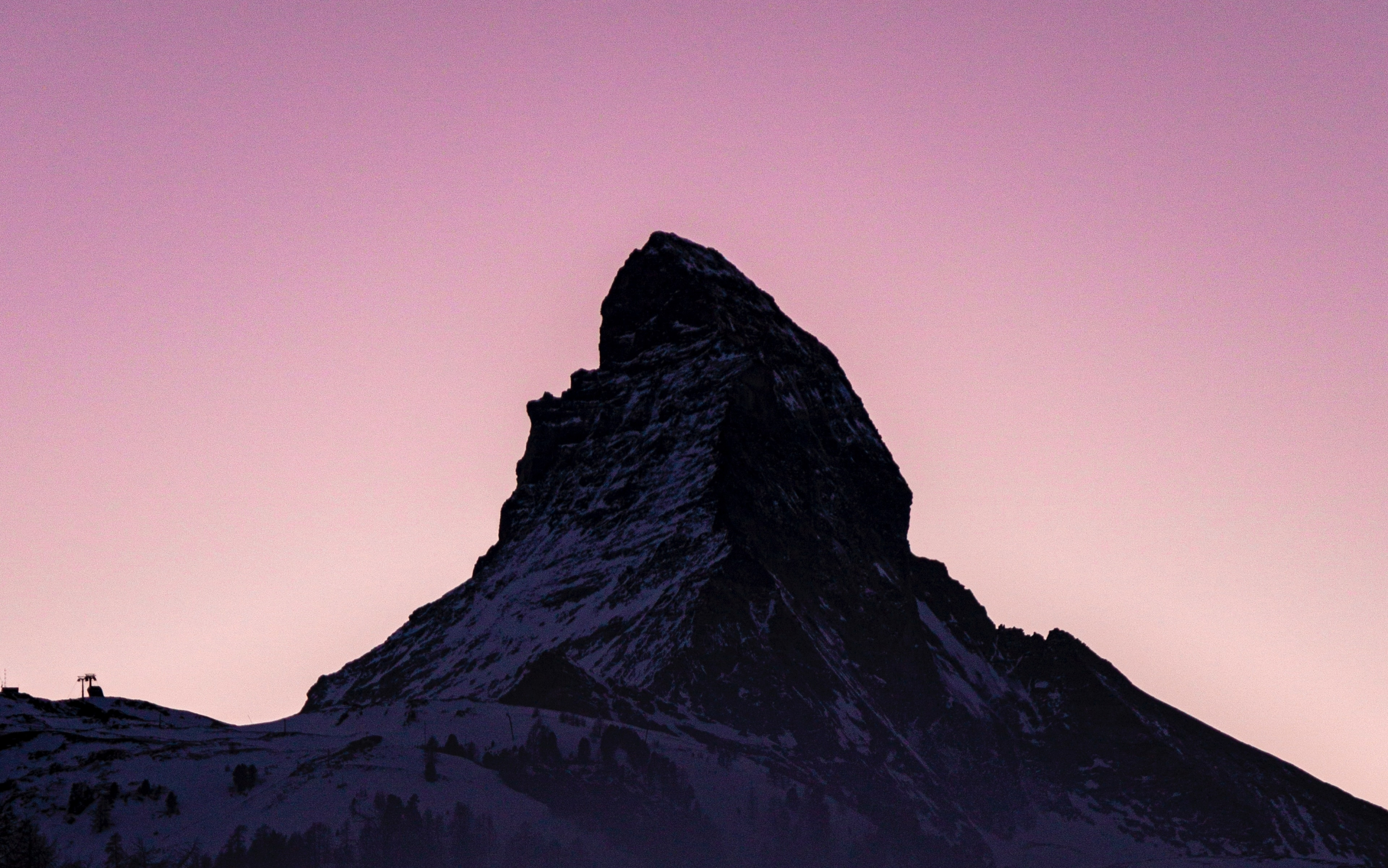Silhouette, mountain Matterhorn, summit, 2880x1800 wallpaper