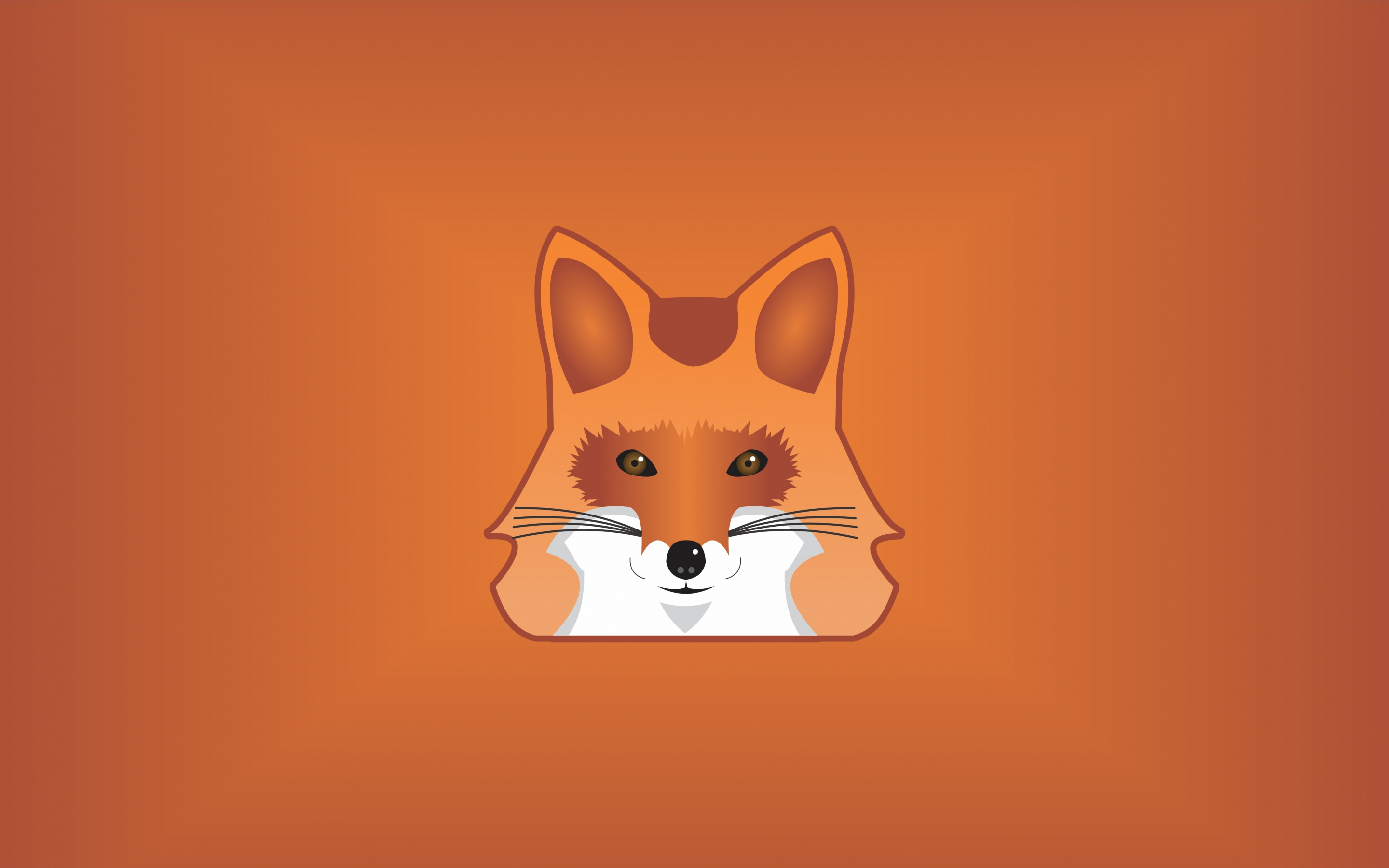 Orange fox, muzzle, digital art, minimal, 2880x1800 wallpaper
