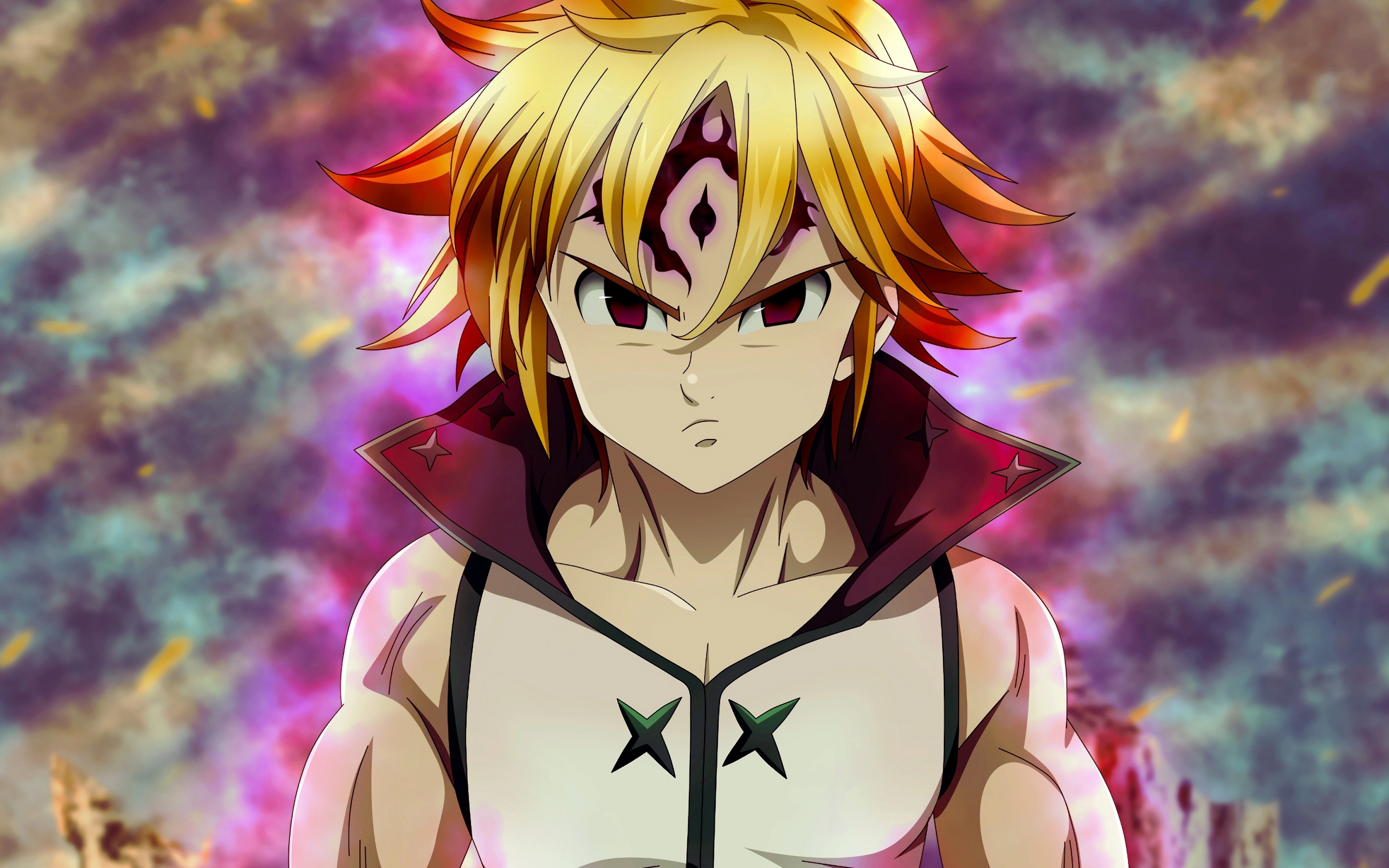 Angry, anime boy, Meliodas, 2880x1800 wallpaper