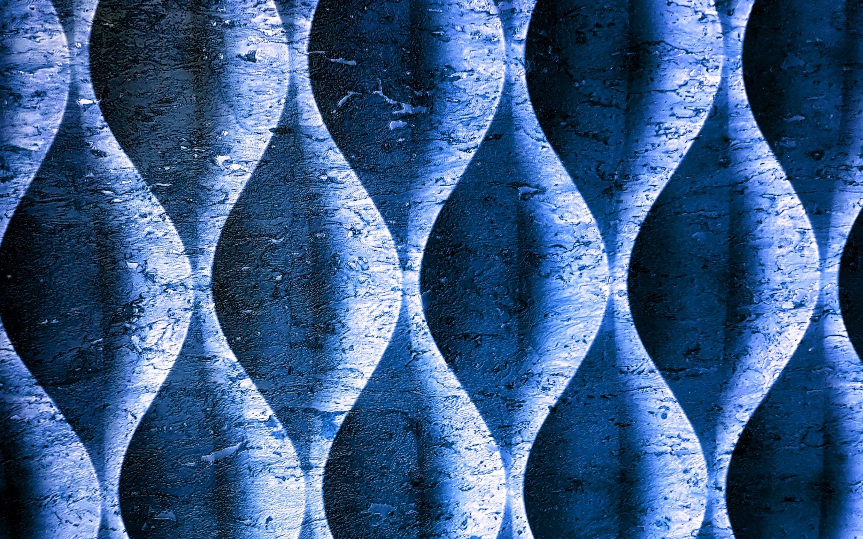 Blue, abstraction, wavy texture, 2880x1800 wallpaper