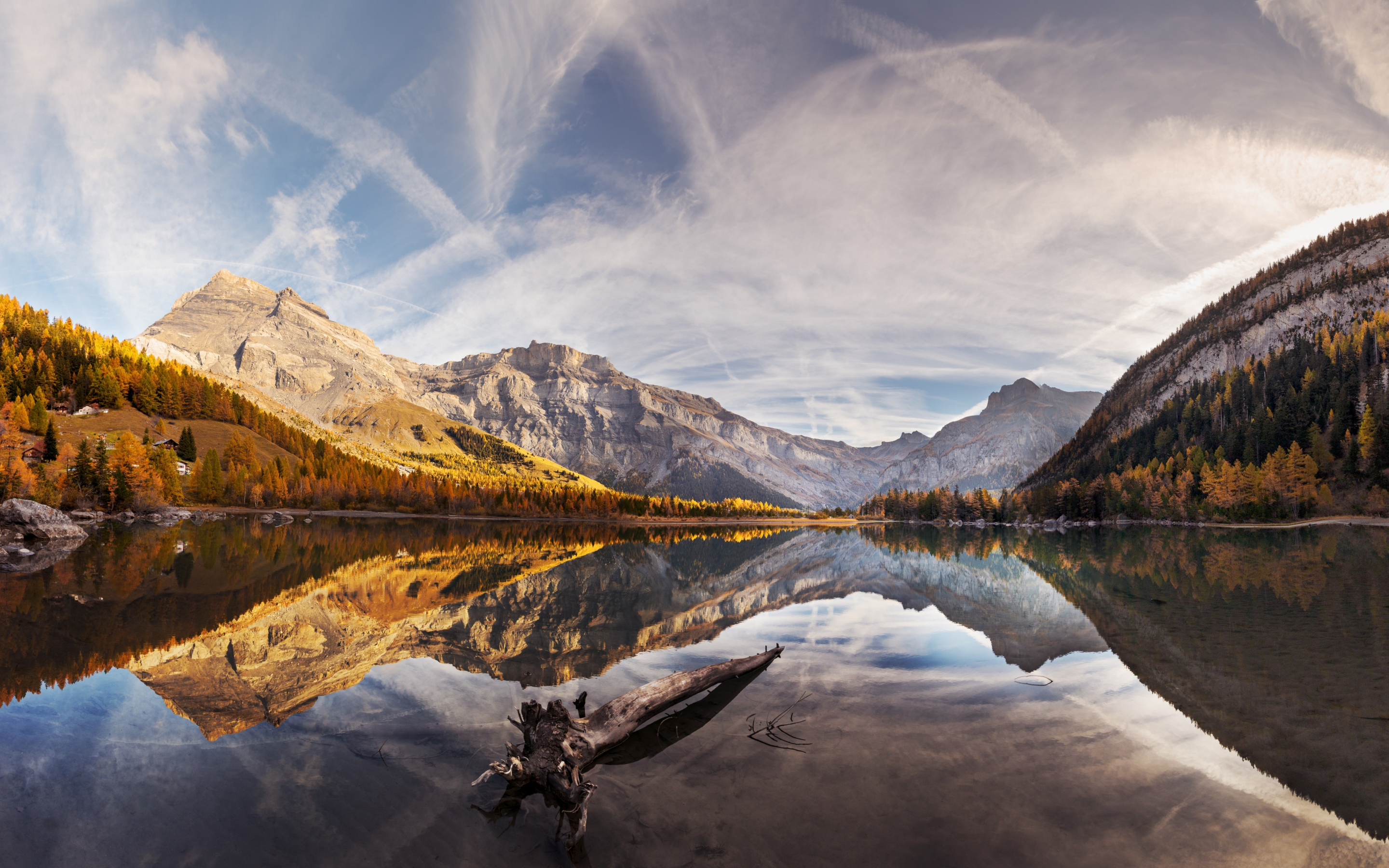 Mountains, lake, reflections, tree, forest, 2880x1800 wallpaper