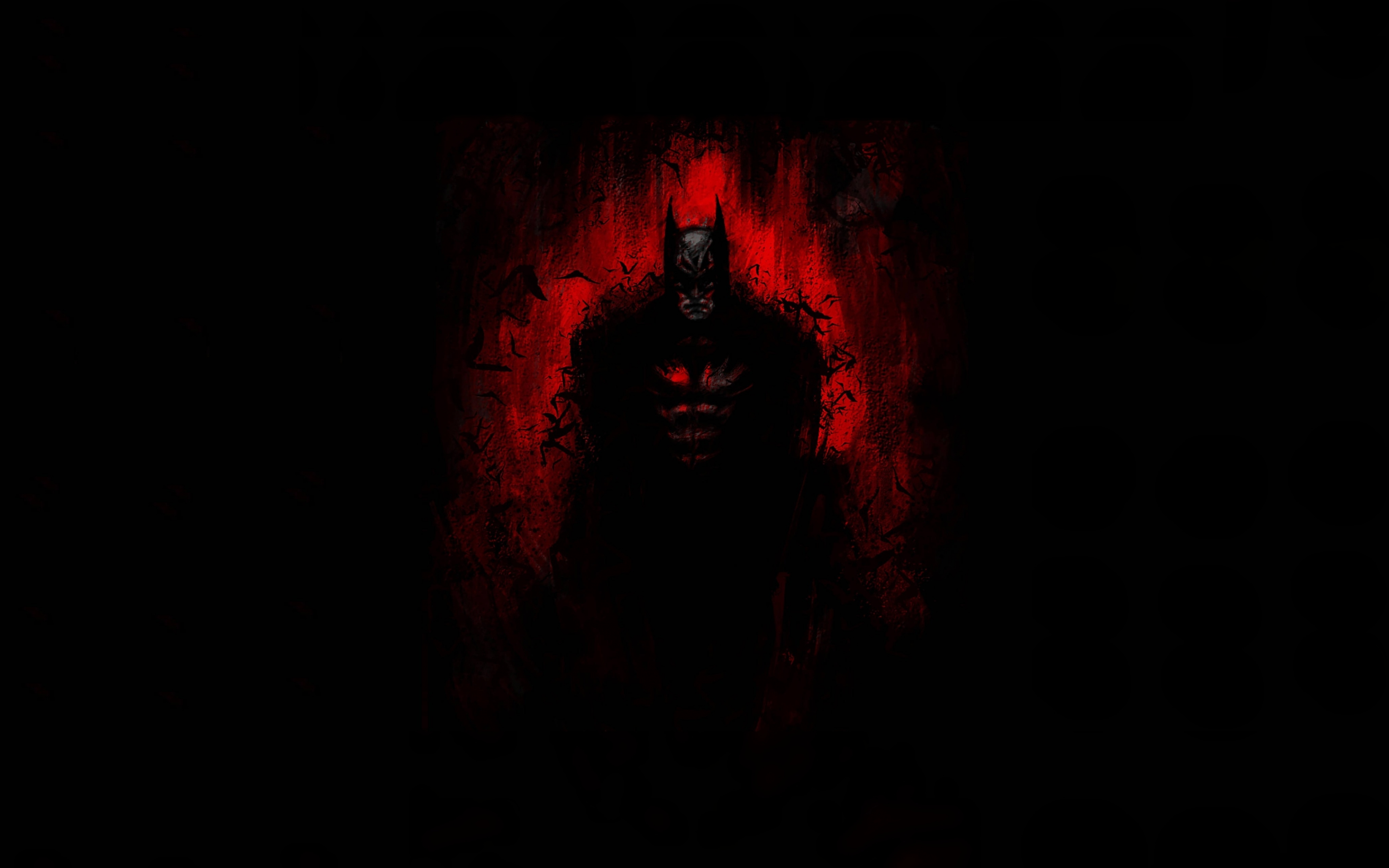 Dark, artwork, batman, minimal, dc comics, 2880x1800 wallpaper
