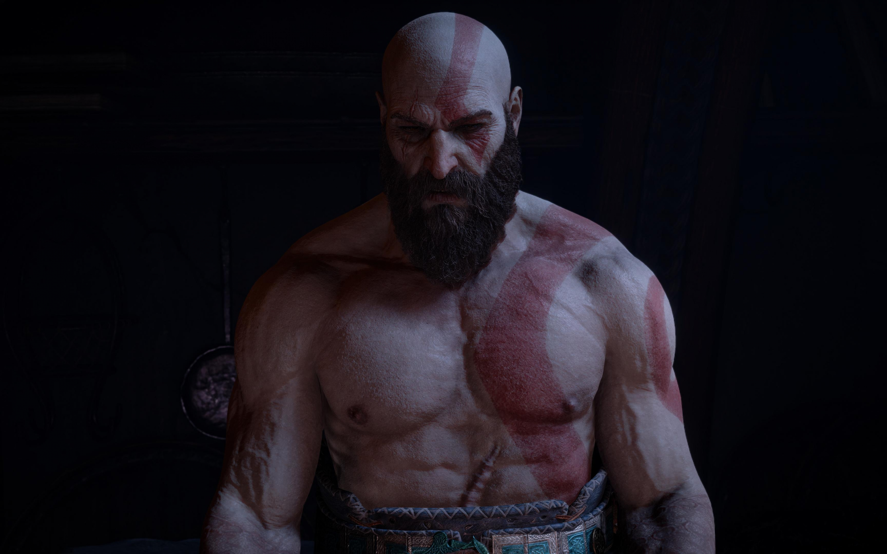 God of war, Kratos's muscular body, 2880x1800 wallpaper
