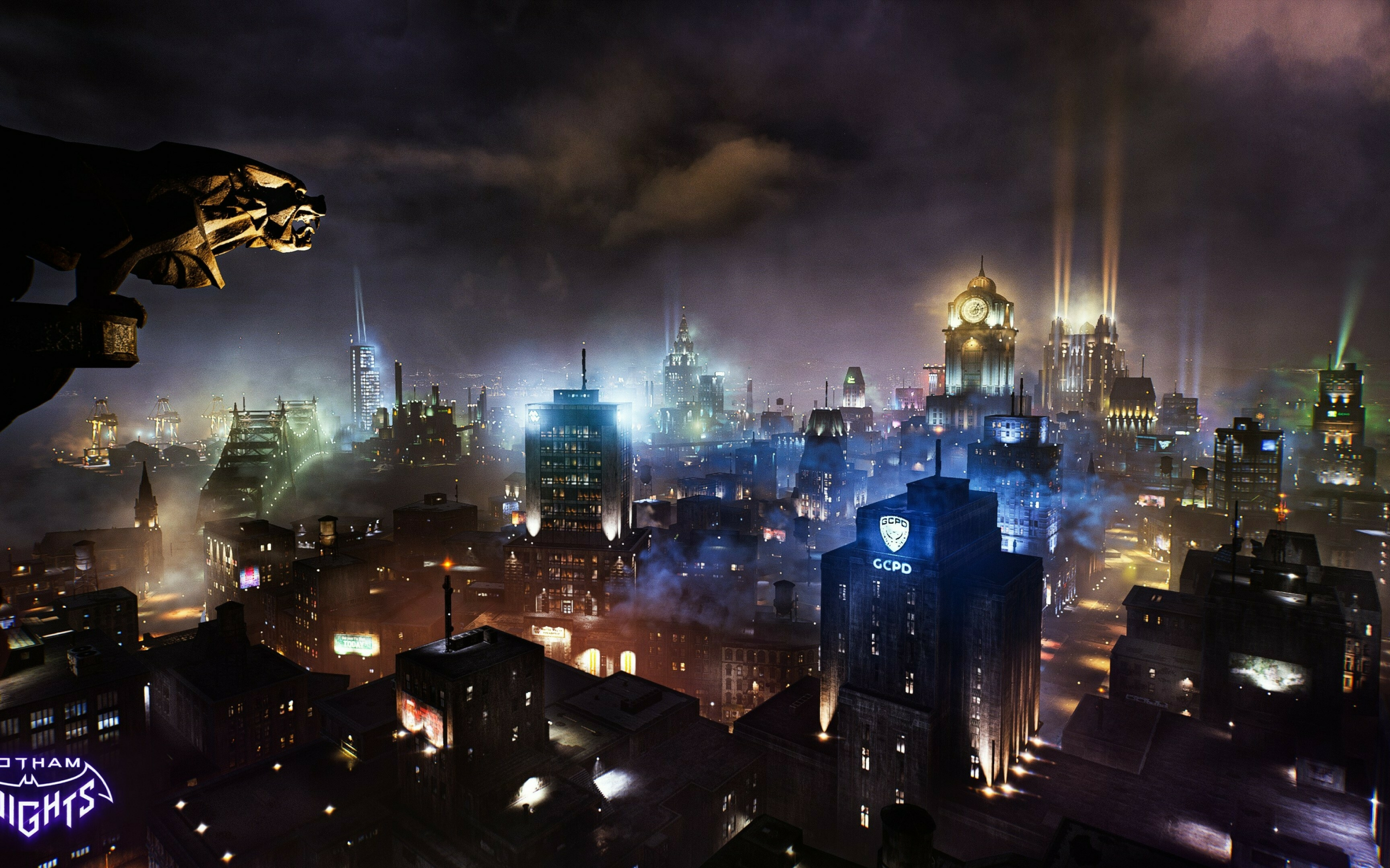Gotham Knights, game screenshot, cityscape, night, 2880x1800 wallpaper