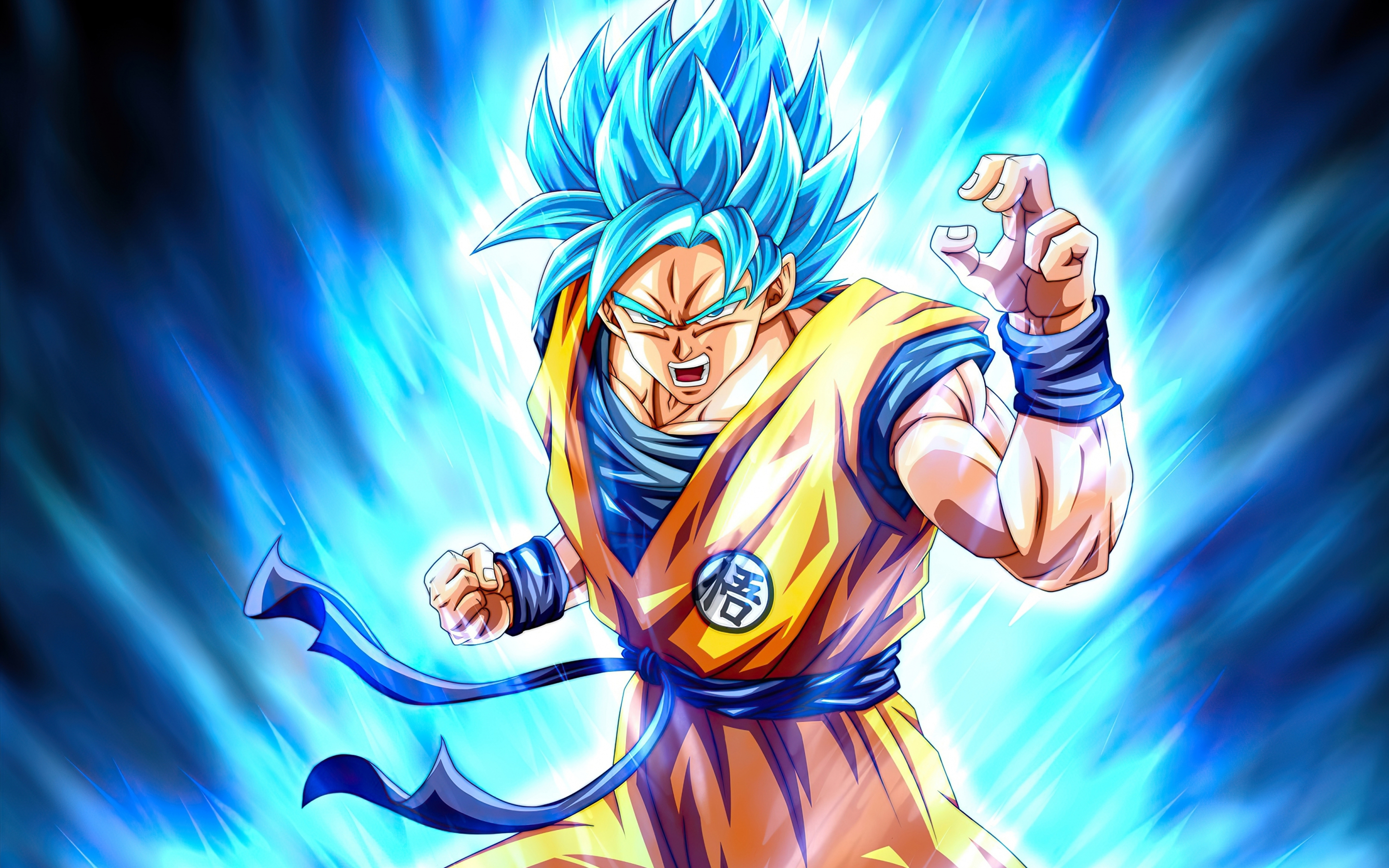 Dragon Ball, Son Goku, blue power, 2880x1800 wallpaper