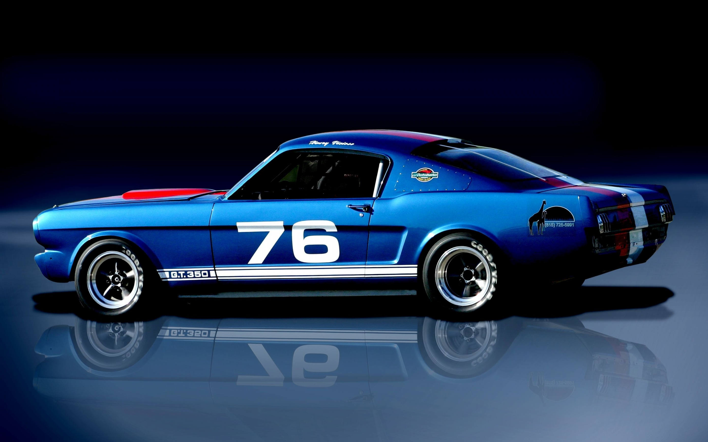 Portrait, side view, blue, 1966 Shelby GT350, 2880x1800 wallpaper