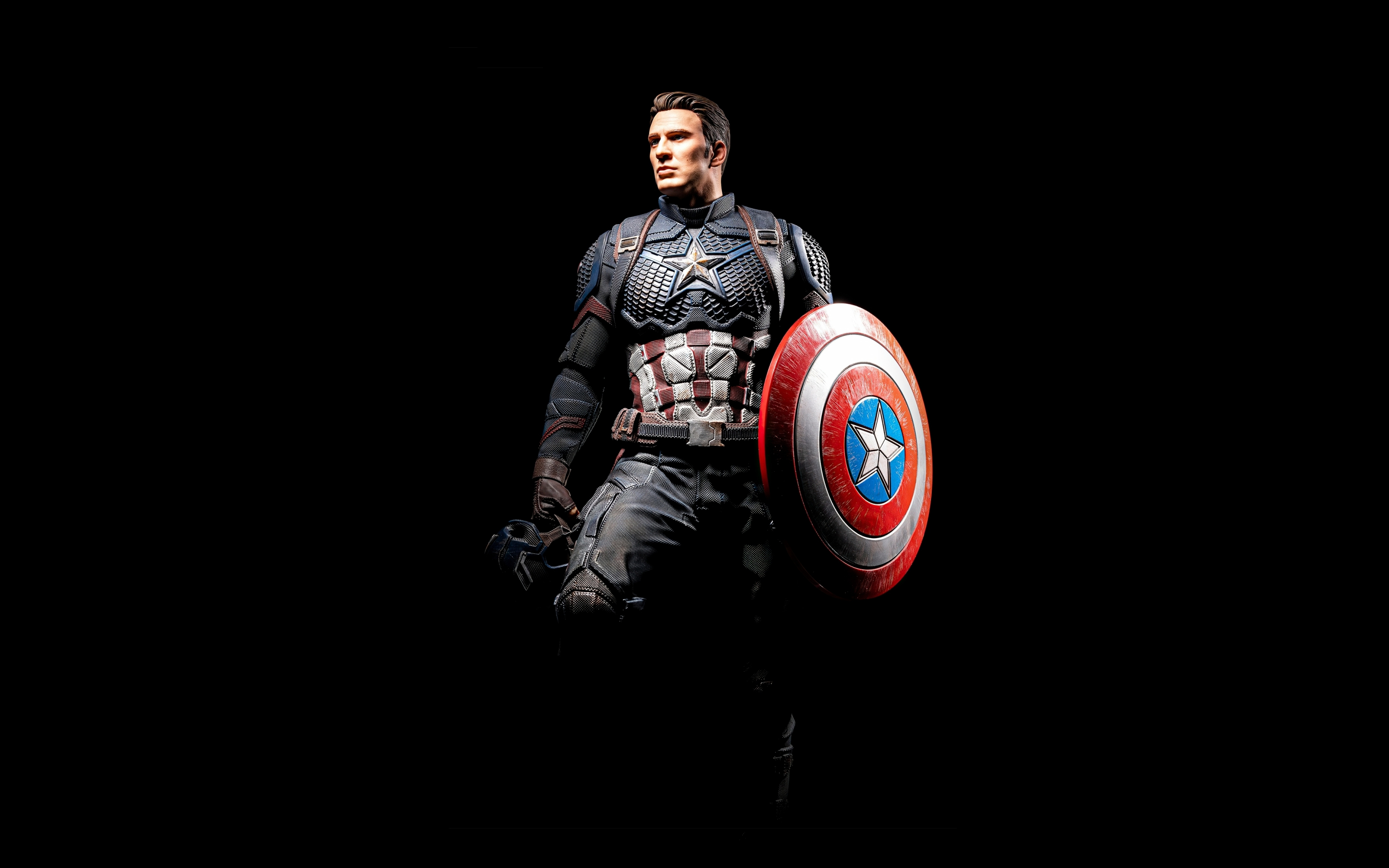 Captain America, toy art, dark, 2880x1800 wallpaper