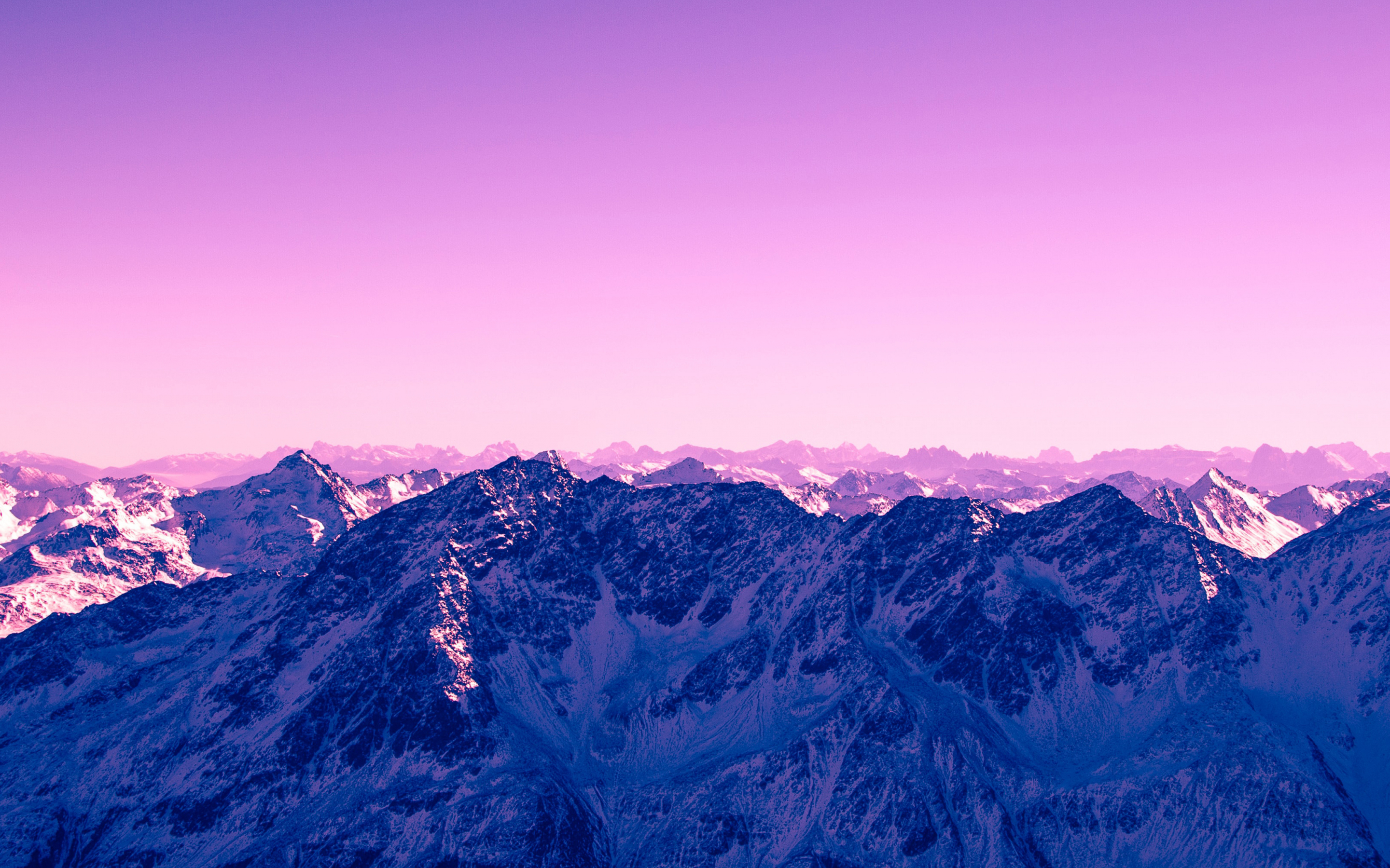 Pink sky, mountains, exotic, horizon, 2880x1800 wallpaper