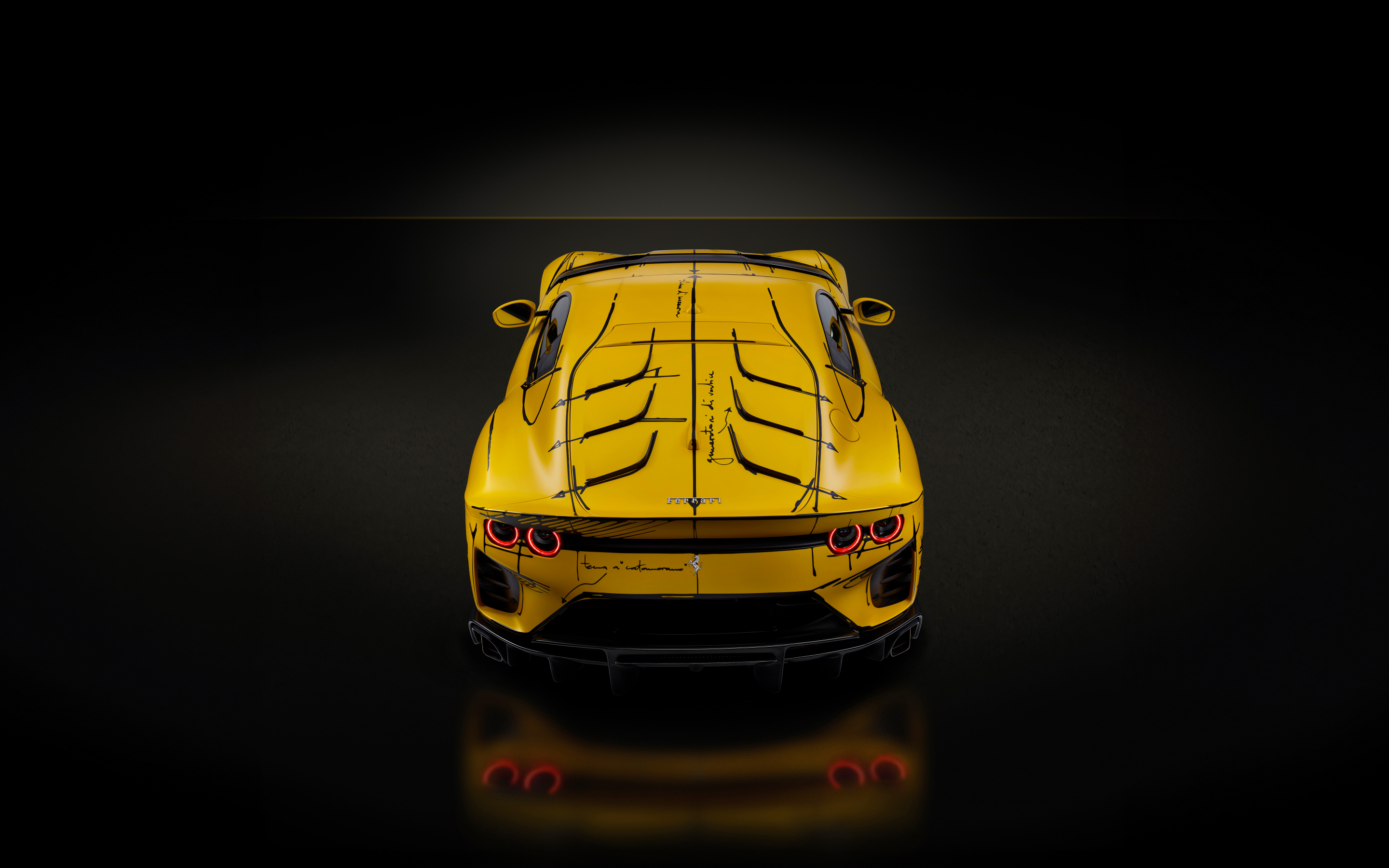 Ferrari 812 Competizione yellow, 2023, 2880x1800 wallpaper