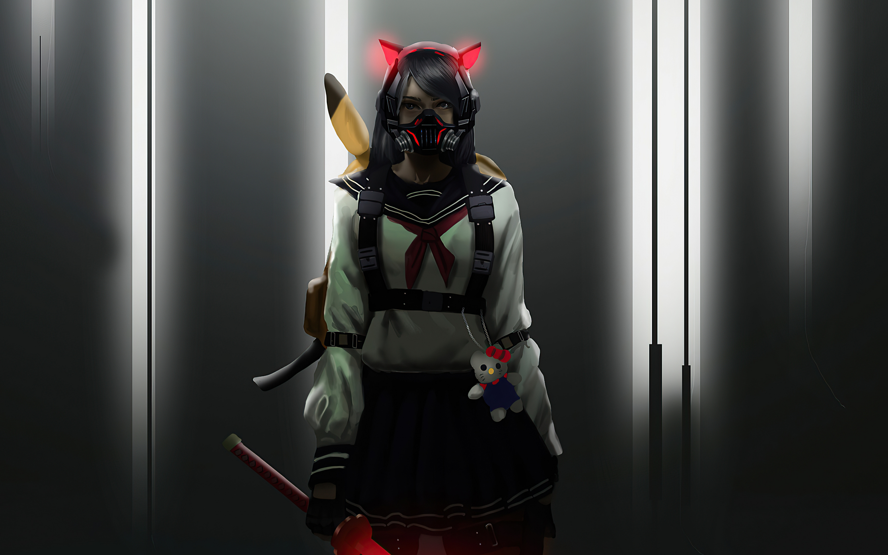 Teen Ninja in mask, art, 2880x1800 wallpaper