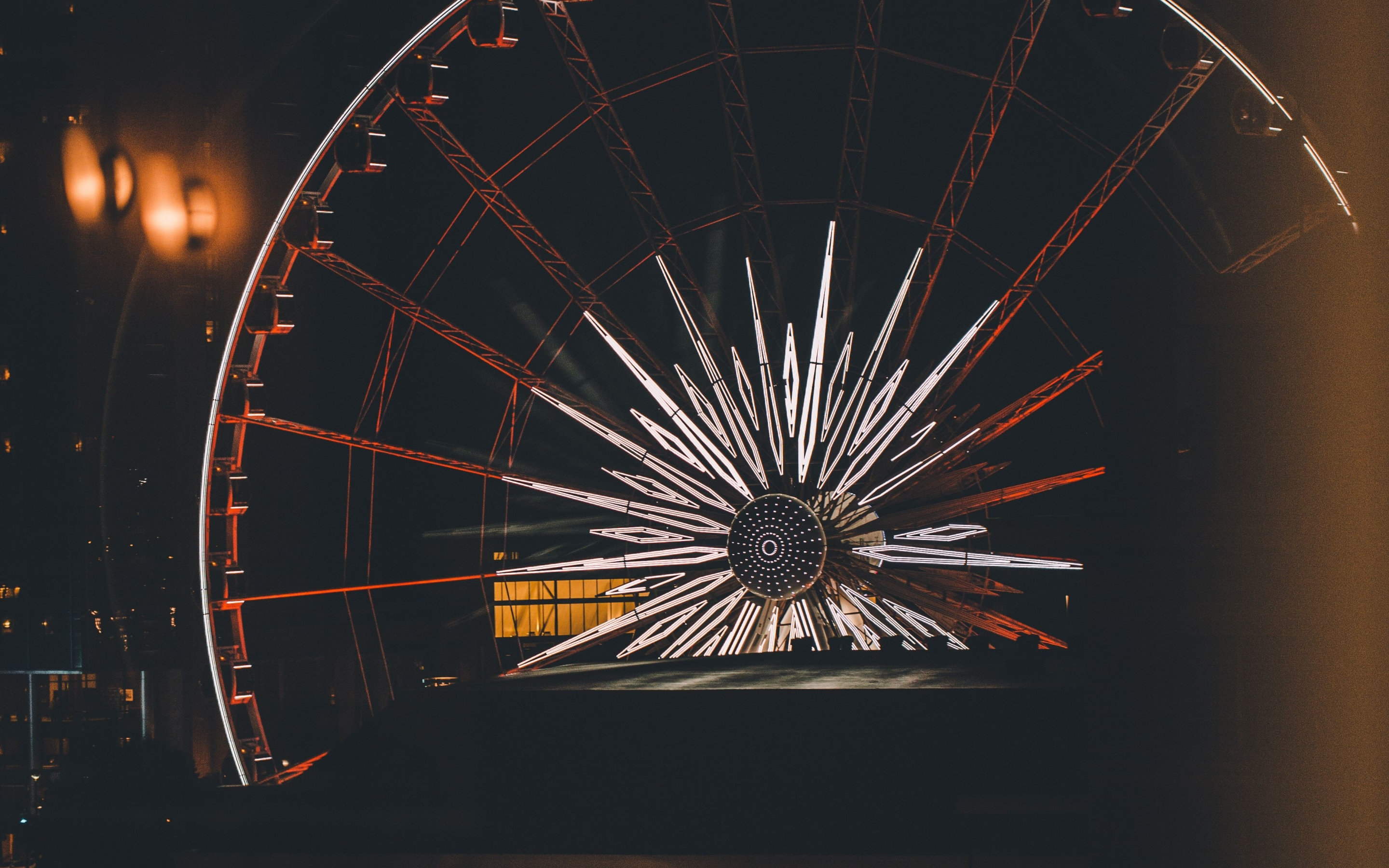 Atlanta, Ferris Wheel, night, 2880x1800 wallpaper