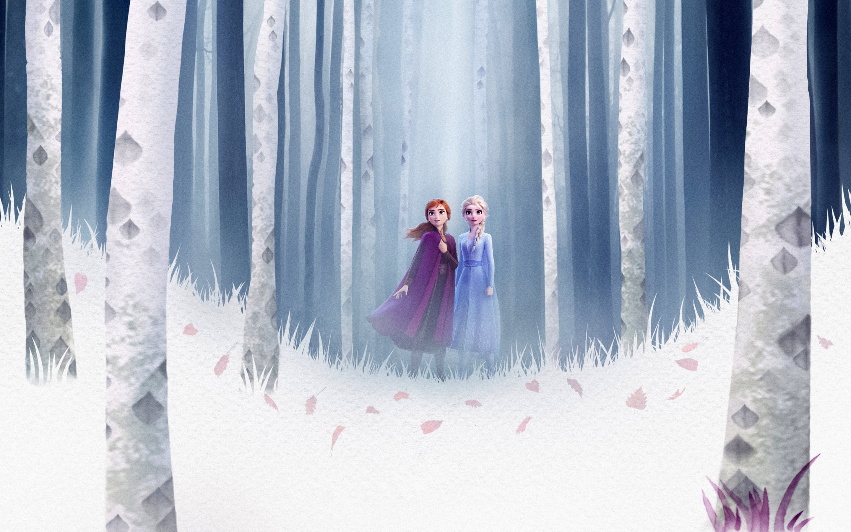 Frozen 2, Queen Elsa and Anna, forest, 2019, 2880x1800 wallpaper