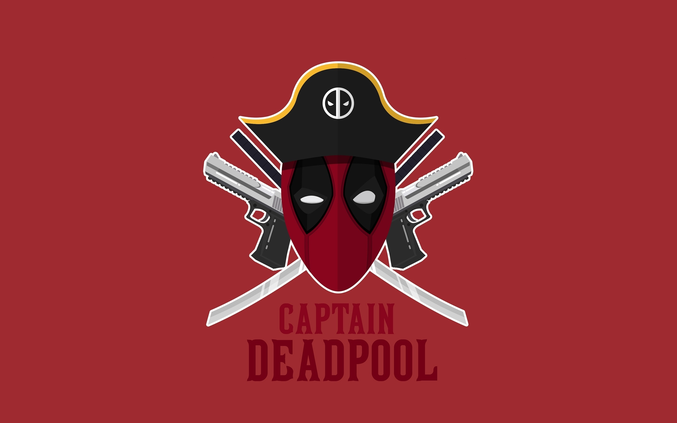 Captain Deadpool, superhero, pirate, 2880x1800 wallpaper