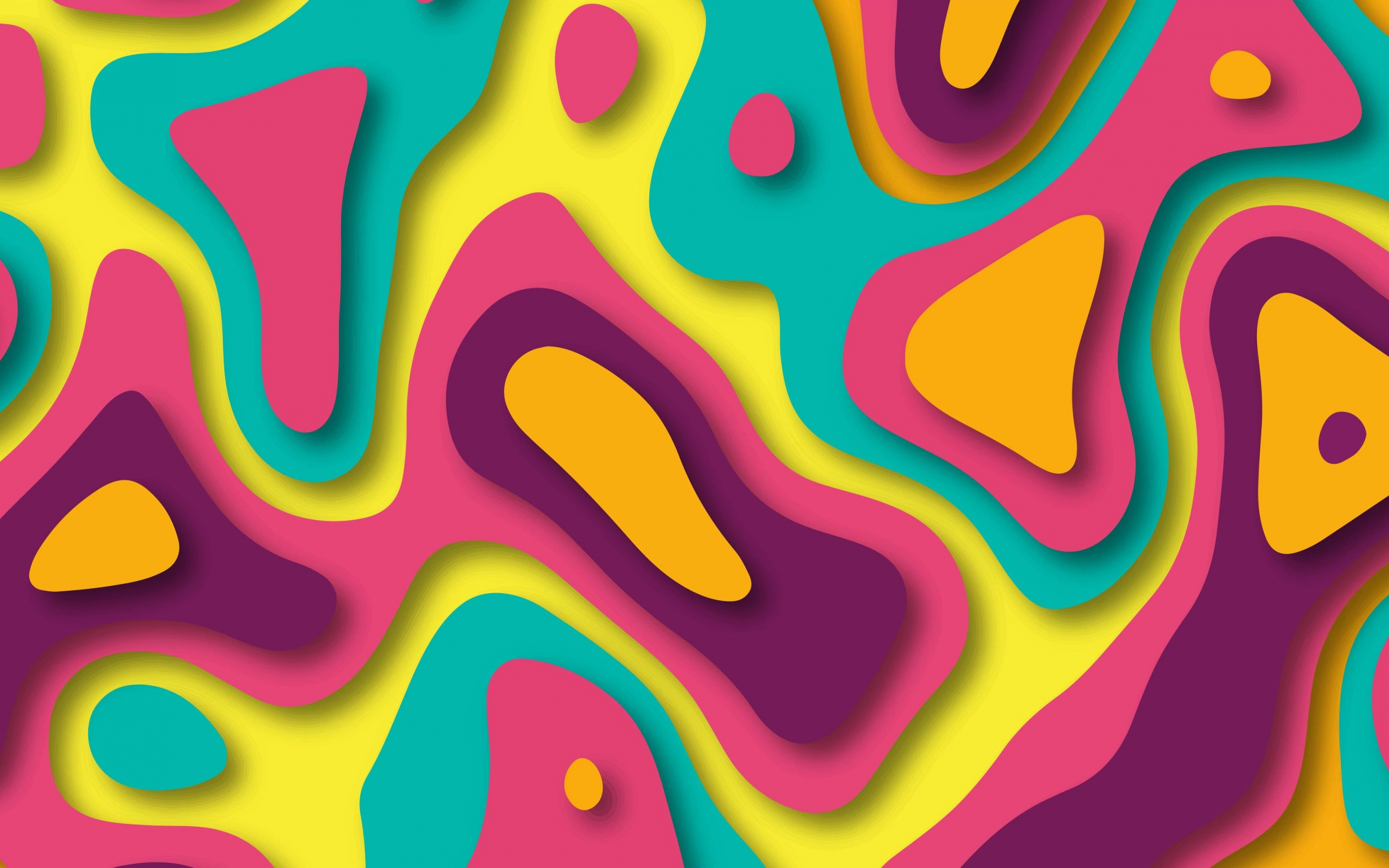 Curvy pattern, colorful, 2880x1800 wallpaper