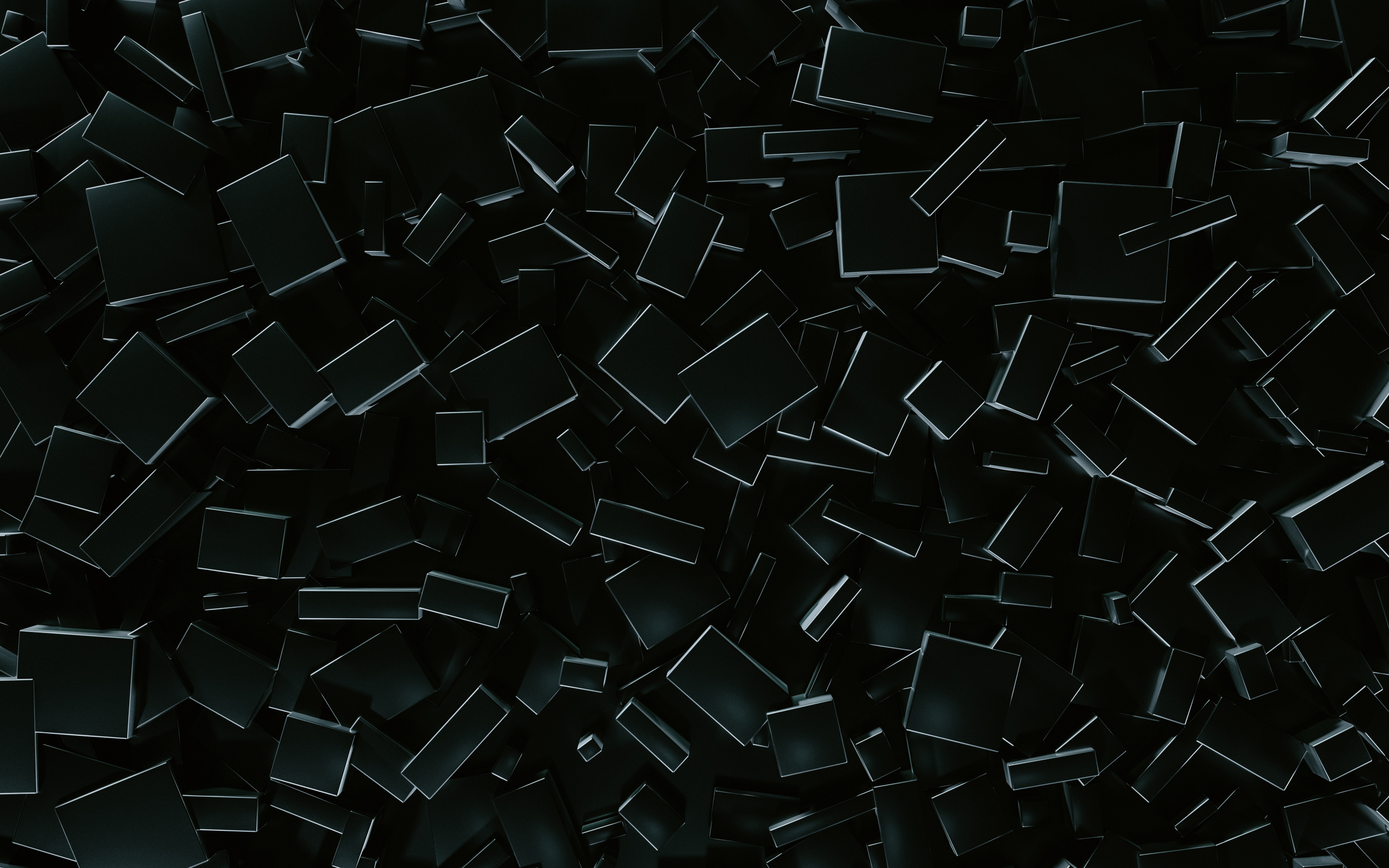 Abstract, cubes, dark shapes, 2880x1800 wallpaper