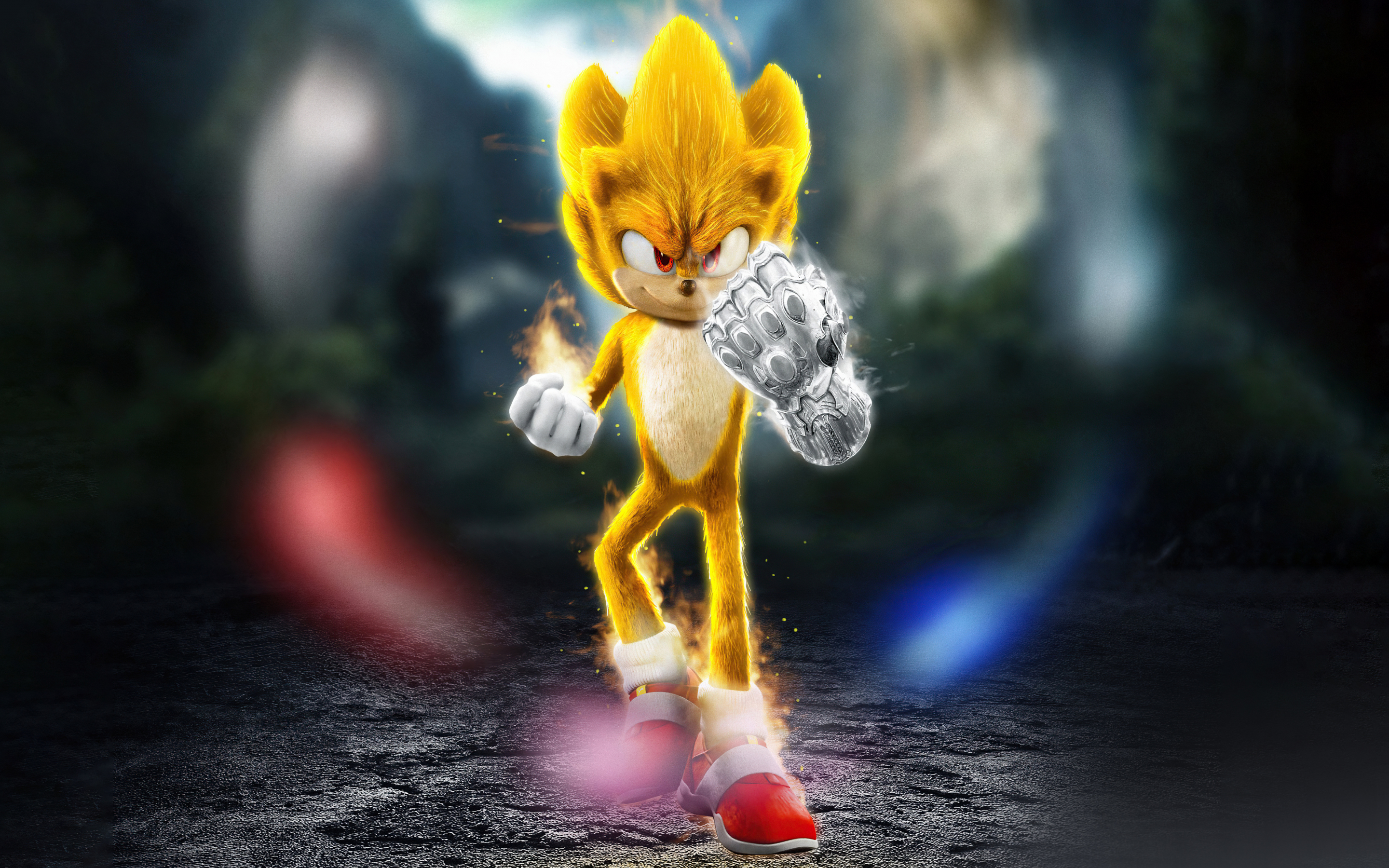 Super Saiyan, Sonic the Hedgehog, golden body, movie, 2880x1800 wallpaper