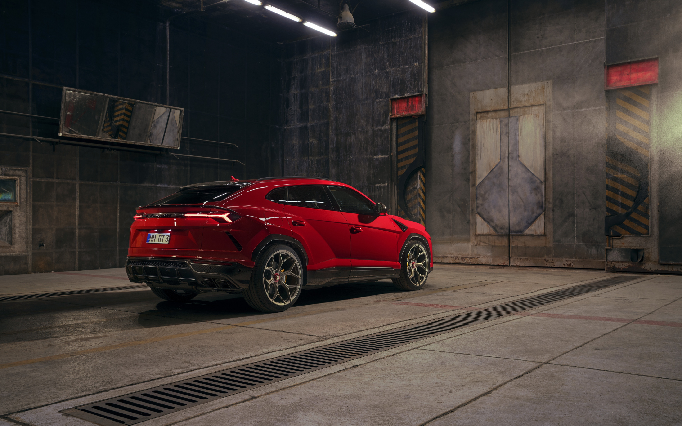 2019, Lamborghini Urus, red Lamborghini car, 2880x1800 wallpaper
