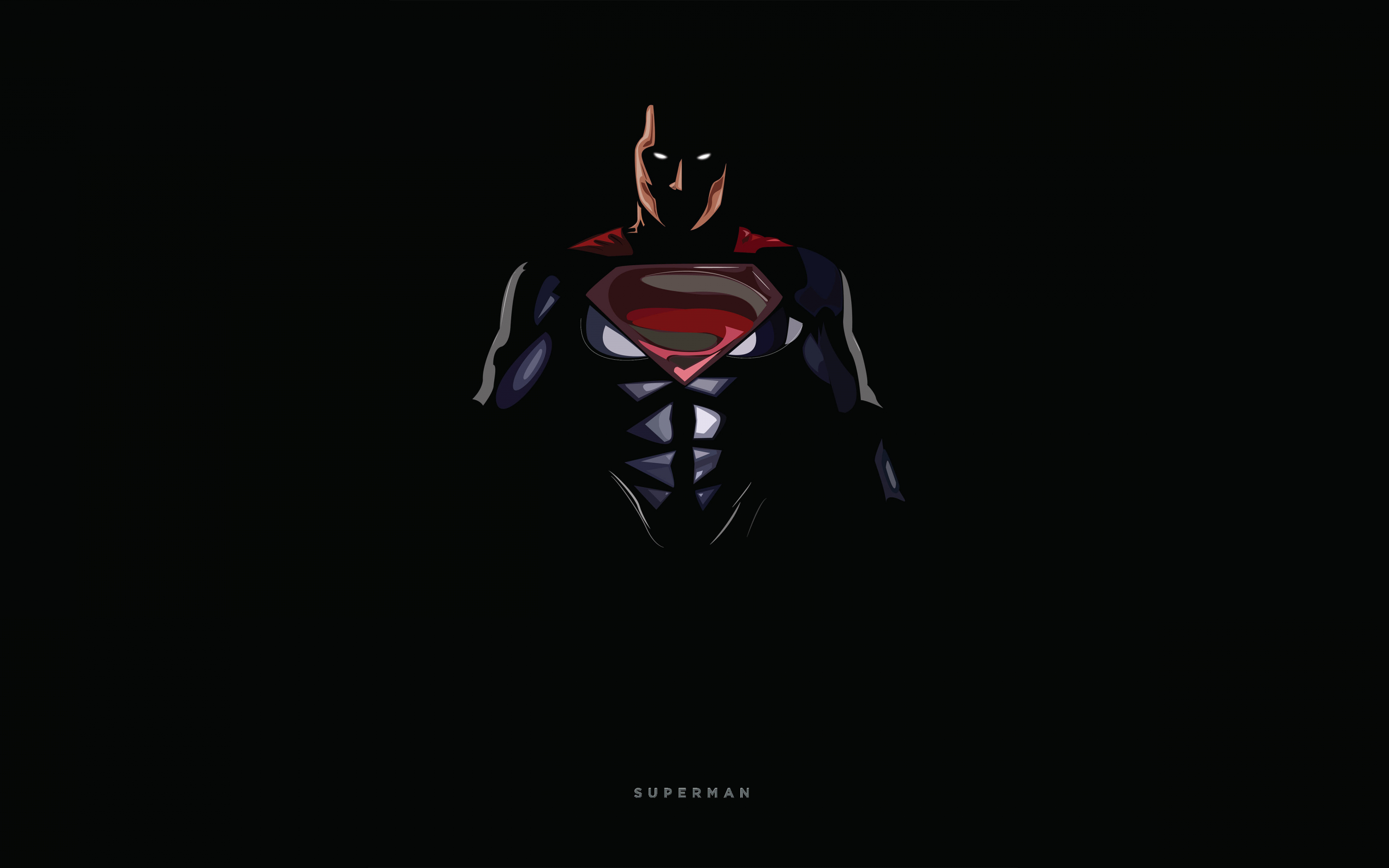 Superman, dark, minimal, 2880x1800 wallpaper