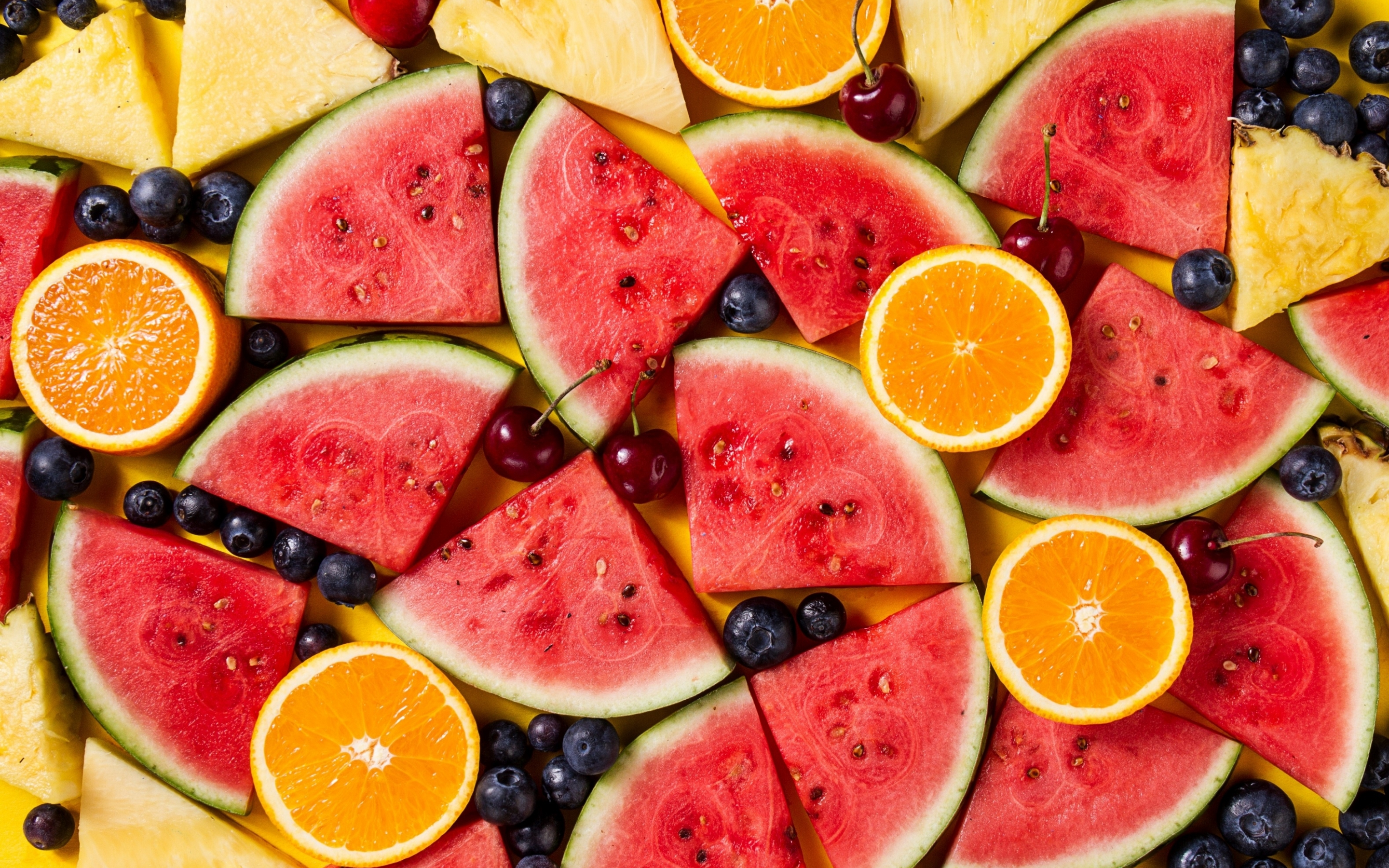 Colorful fruits, berries, watermelon, summer, 2880x1800 wallpaper
