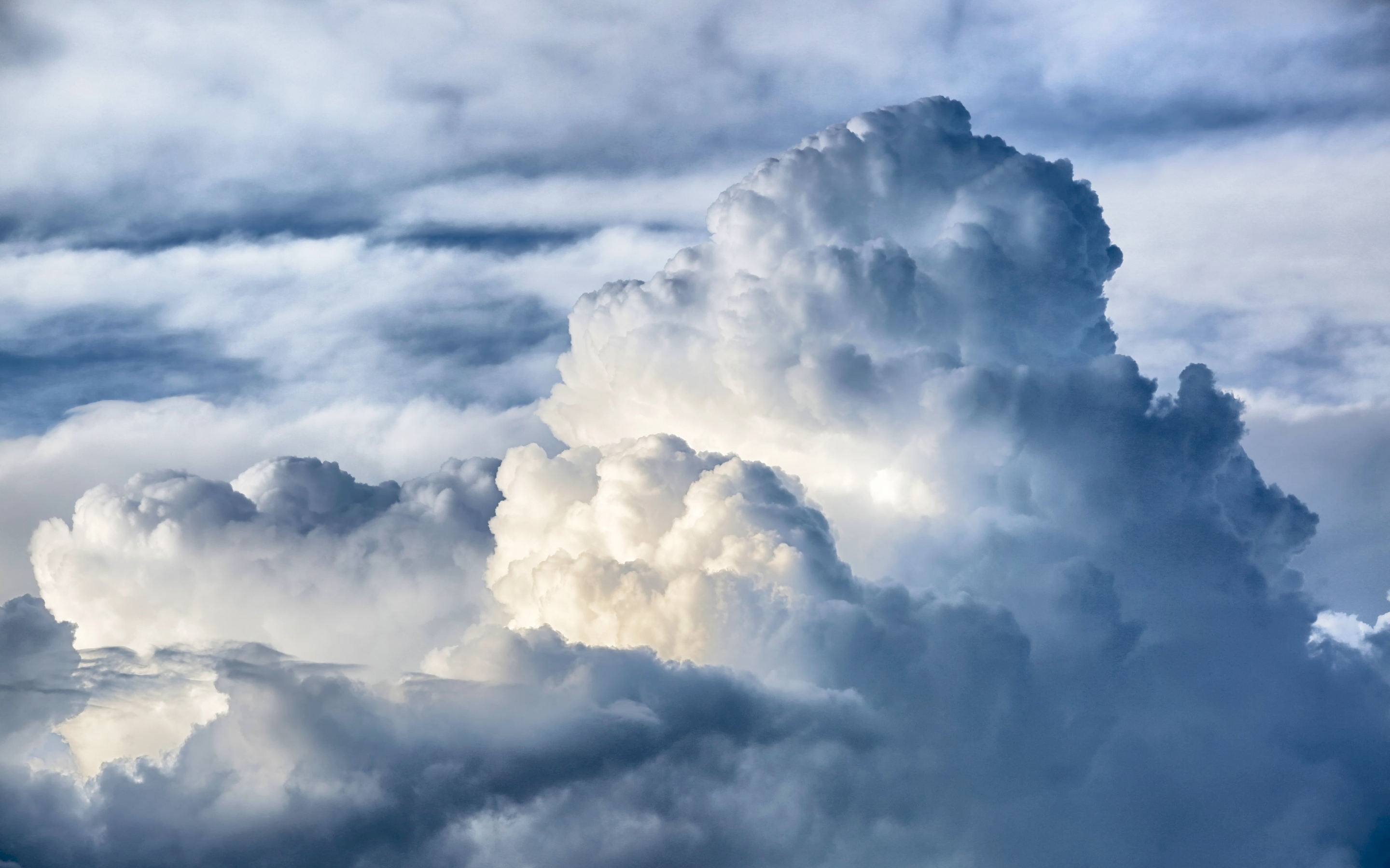 Clouds, nature, white sky, 2880x1800 wallpaper
