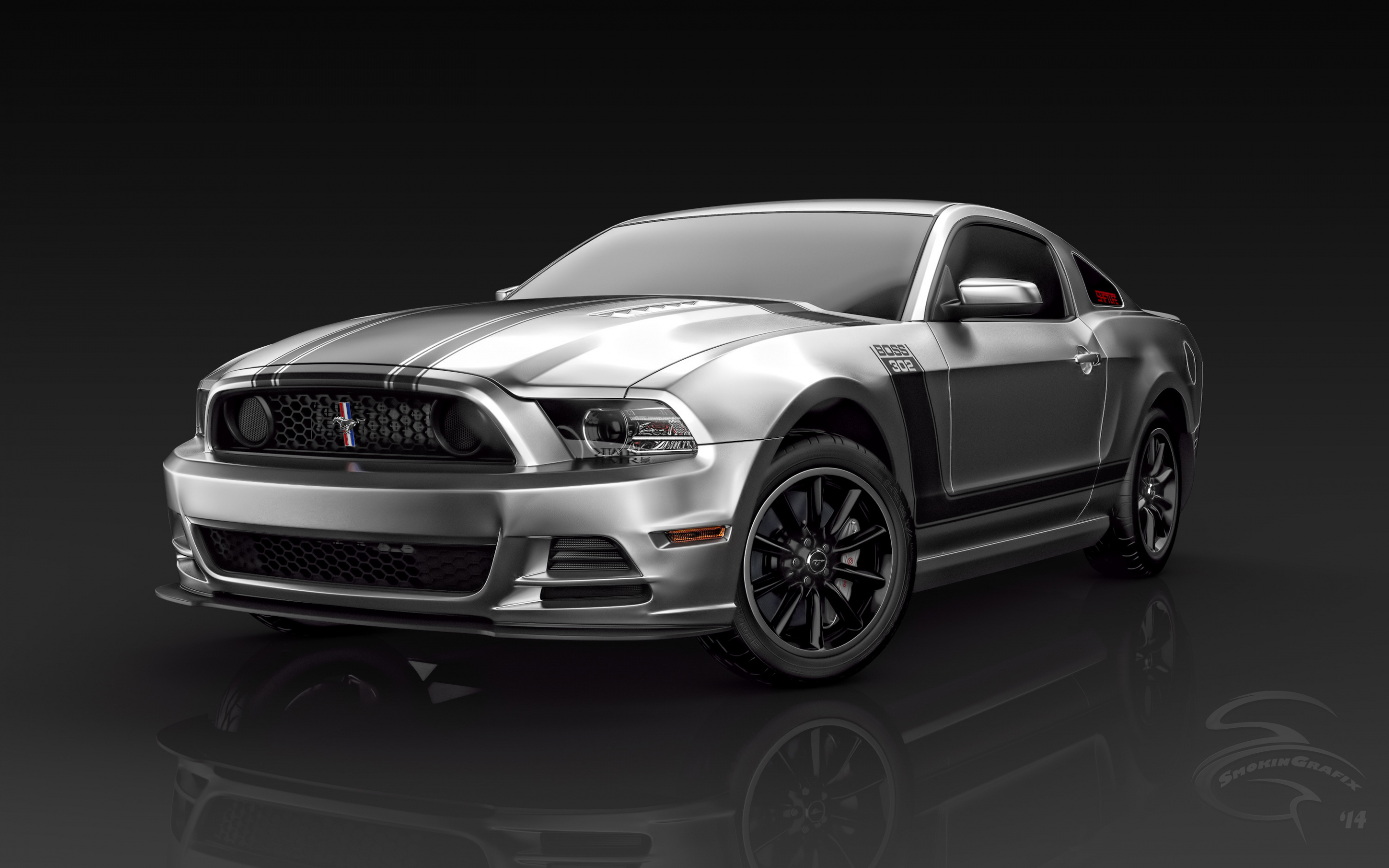 Silver, 2013 Ford Mustang Boss 302, front, 2880x1800 wallpaper