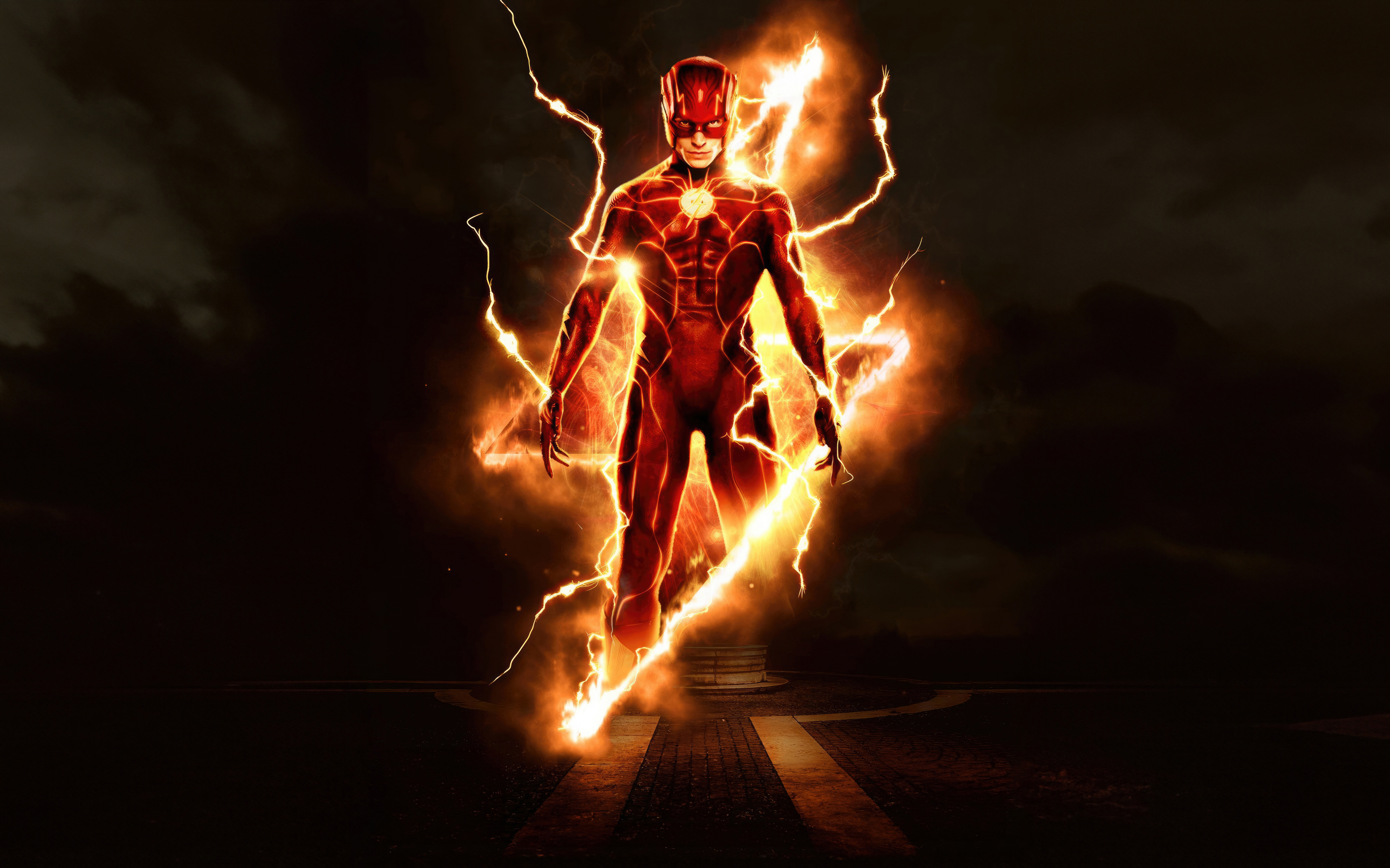 The Flash's lightning speed, movie poster, 2880x1800 wallpaper