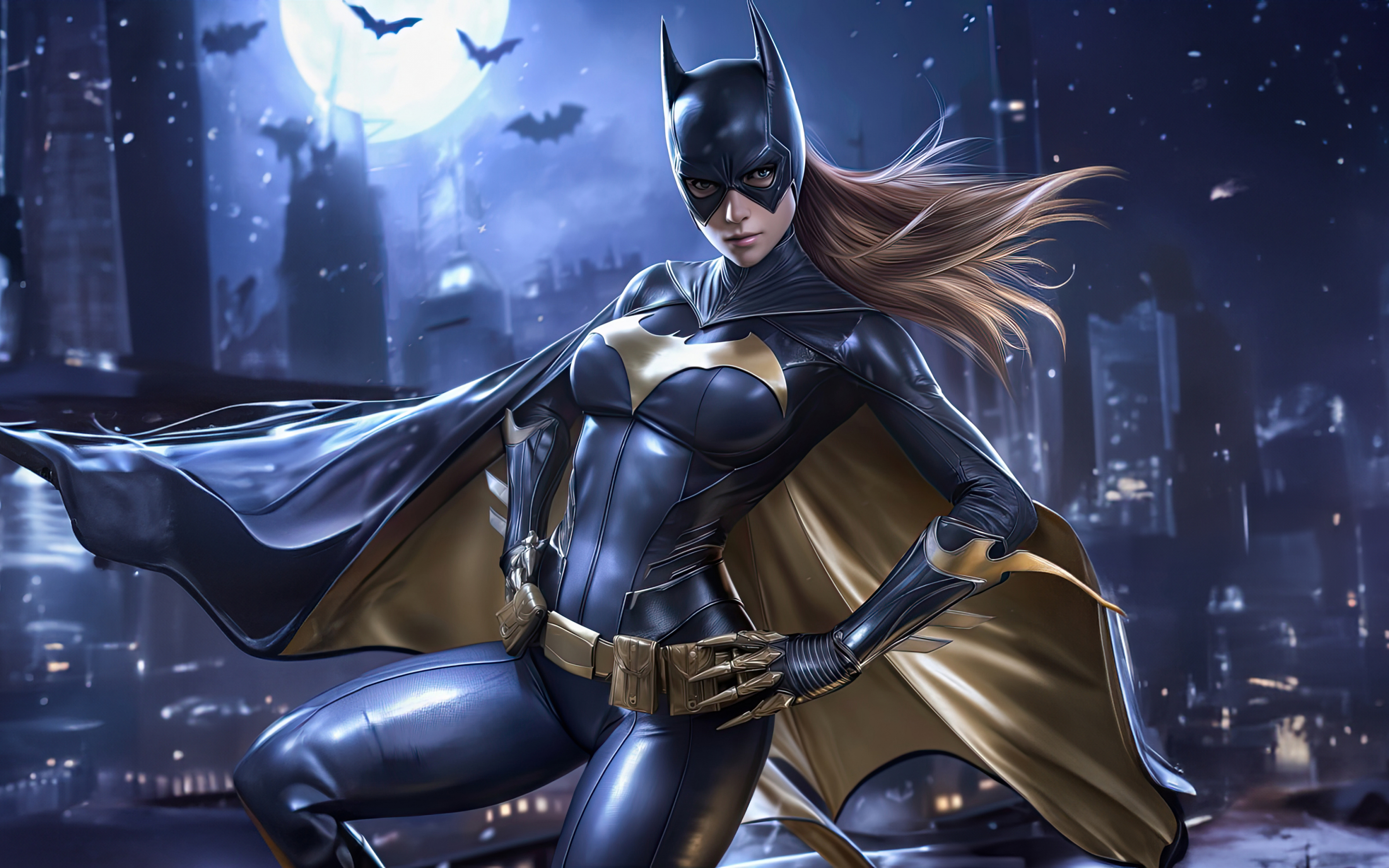 Batgirl, fiery bold, superhero, 2880x1800 wallpaper