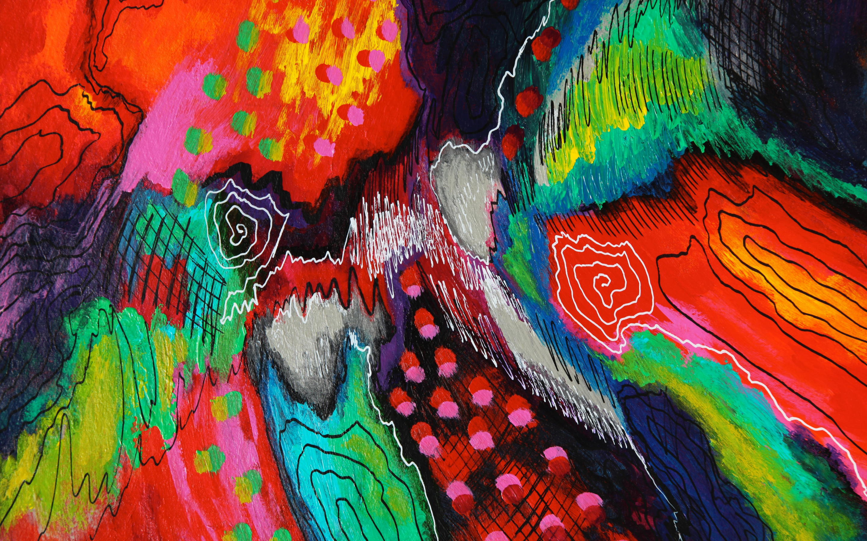 Glitch, modern art, colorful, 2880x1800 wallpaper