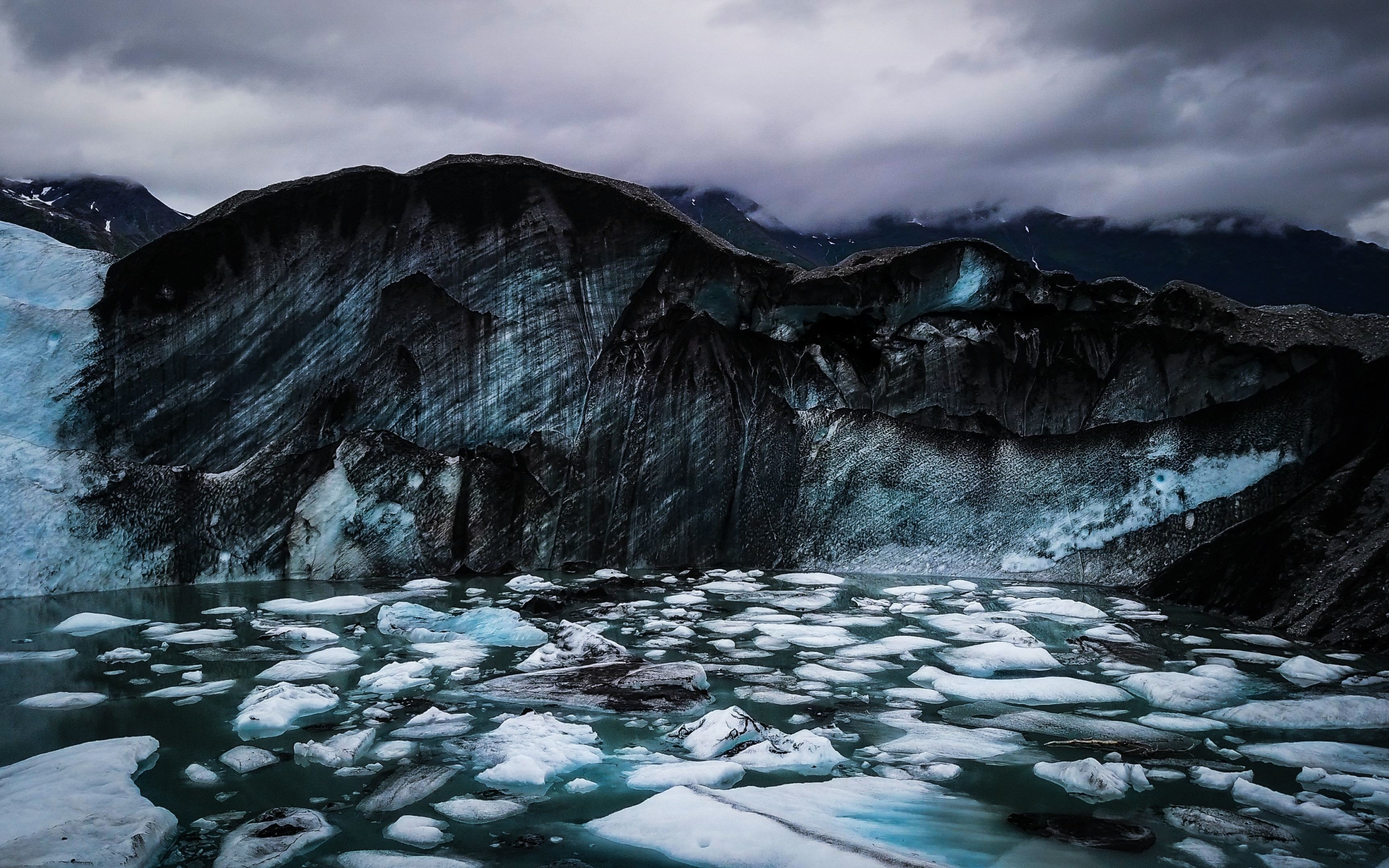 Floating snow, iceberg, glacier, nature, 2880x1800 wallpaper
