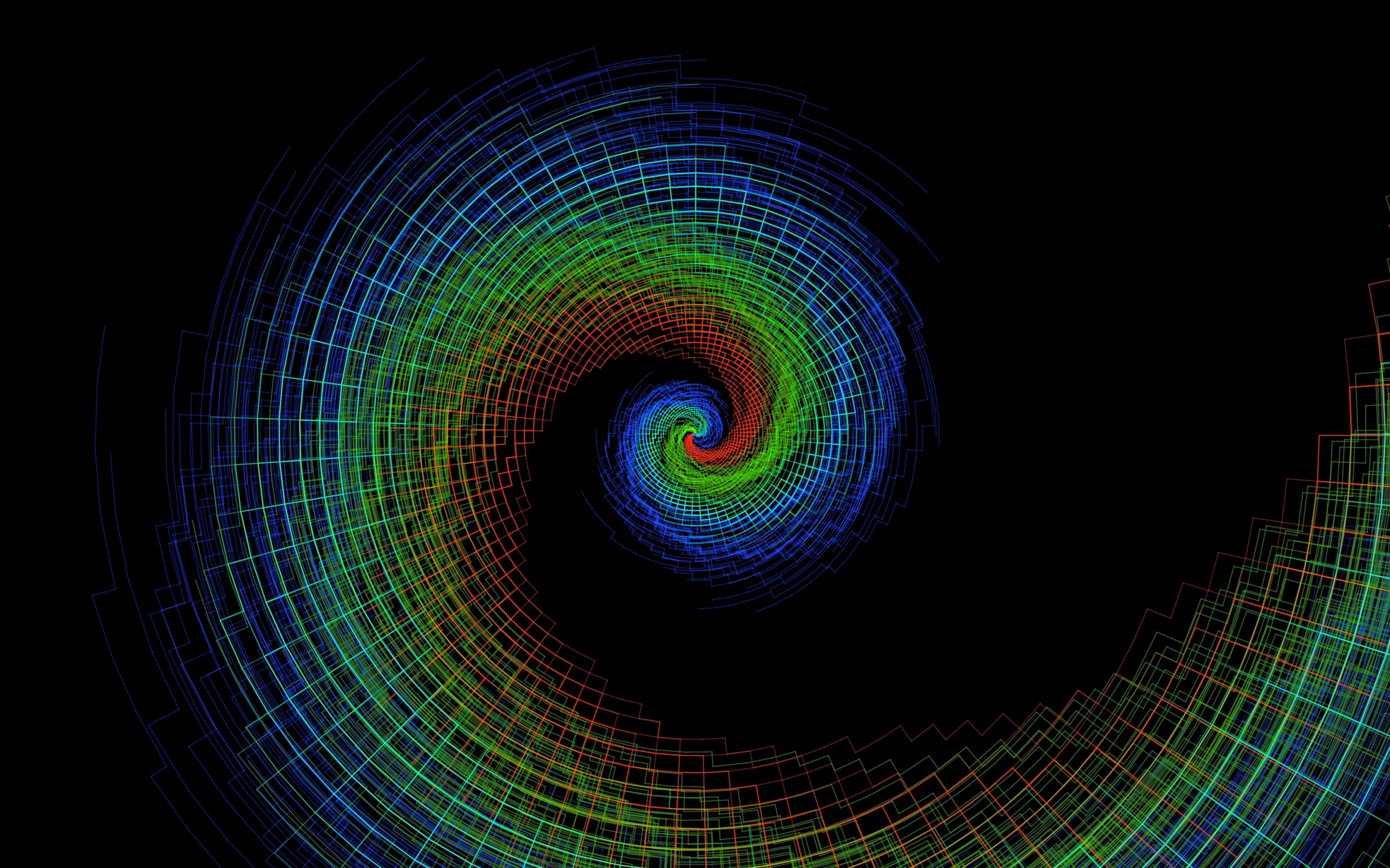 Spiral, colorful, minimal, lines, 2880x1800 wallpaper