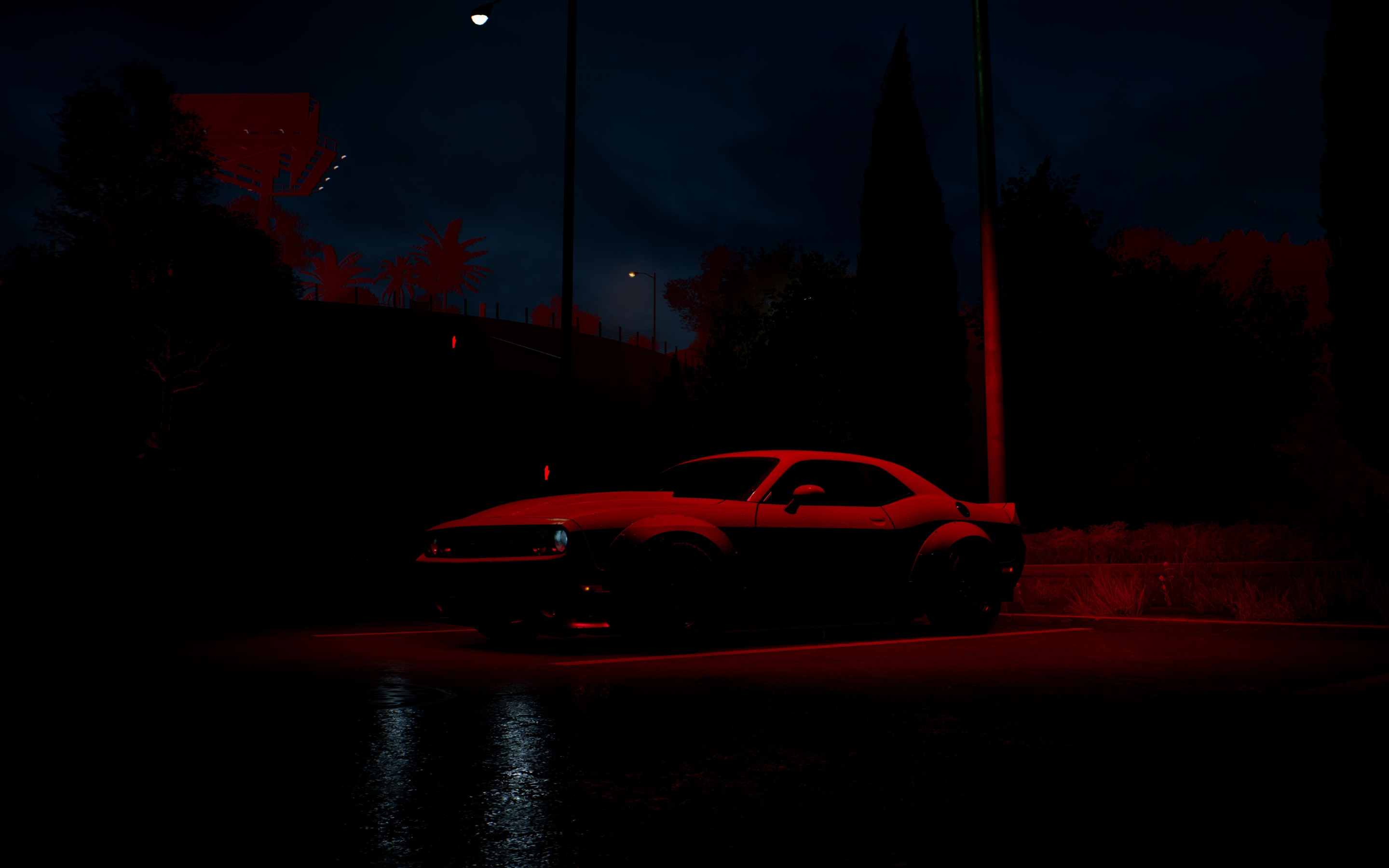 Dodge Challenger, Need for speed, red car, video game, 2880x1800 wallpaper