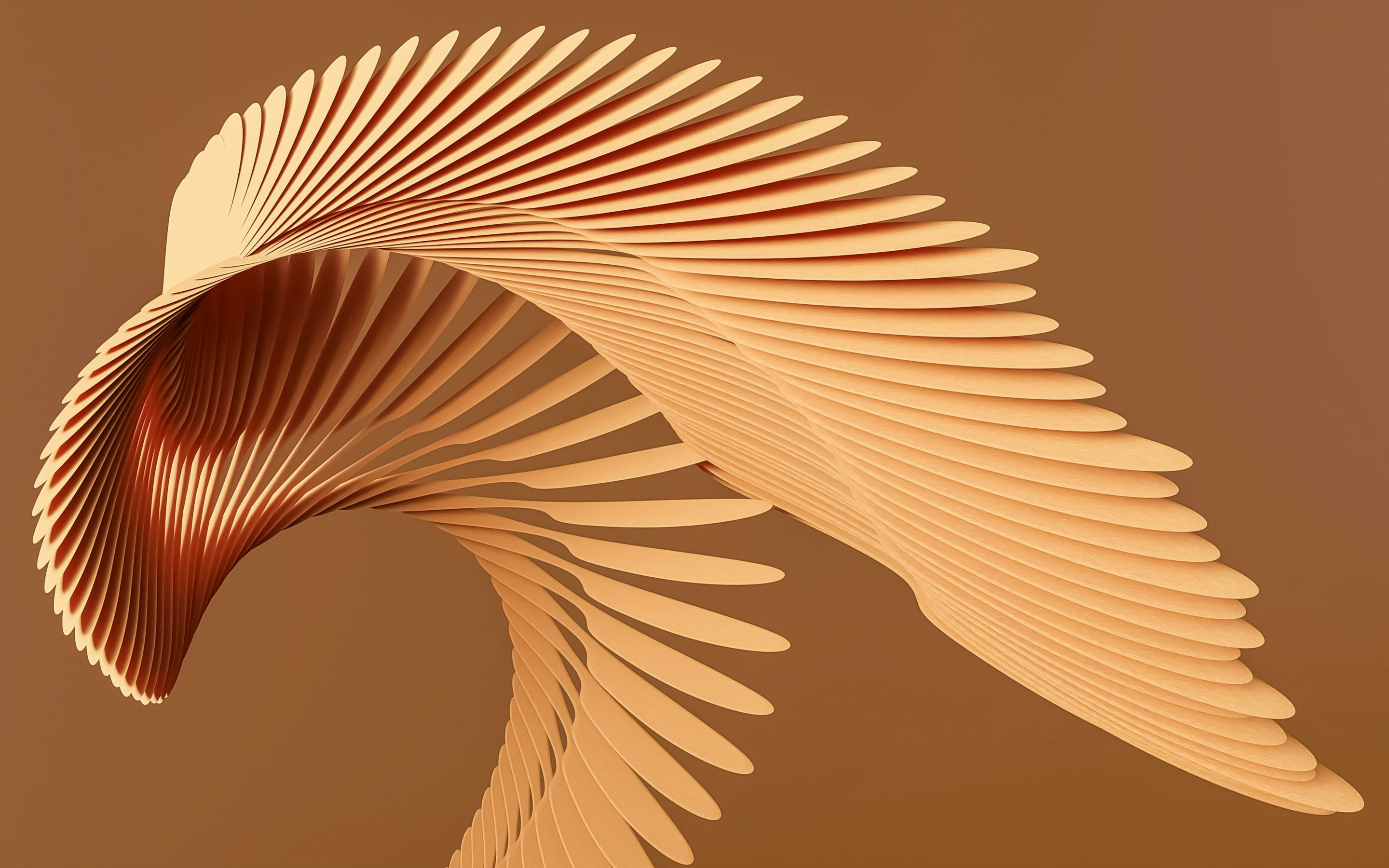 Golden wings pattern, abstraction, 2880x1800 wallpaper